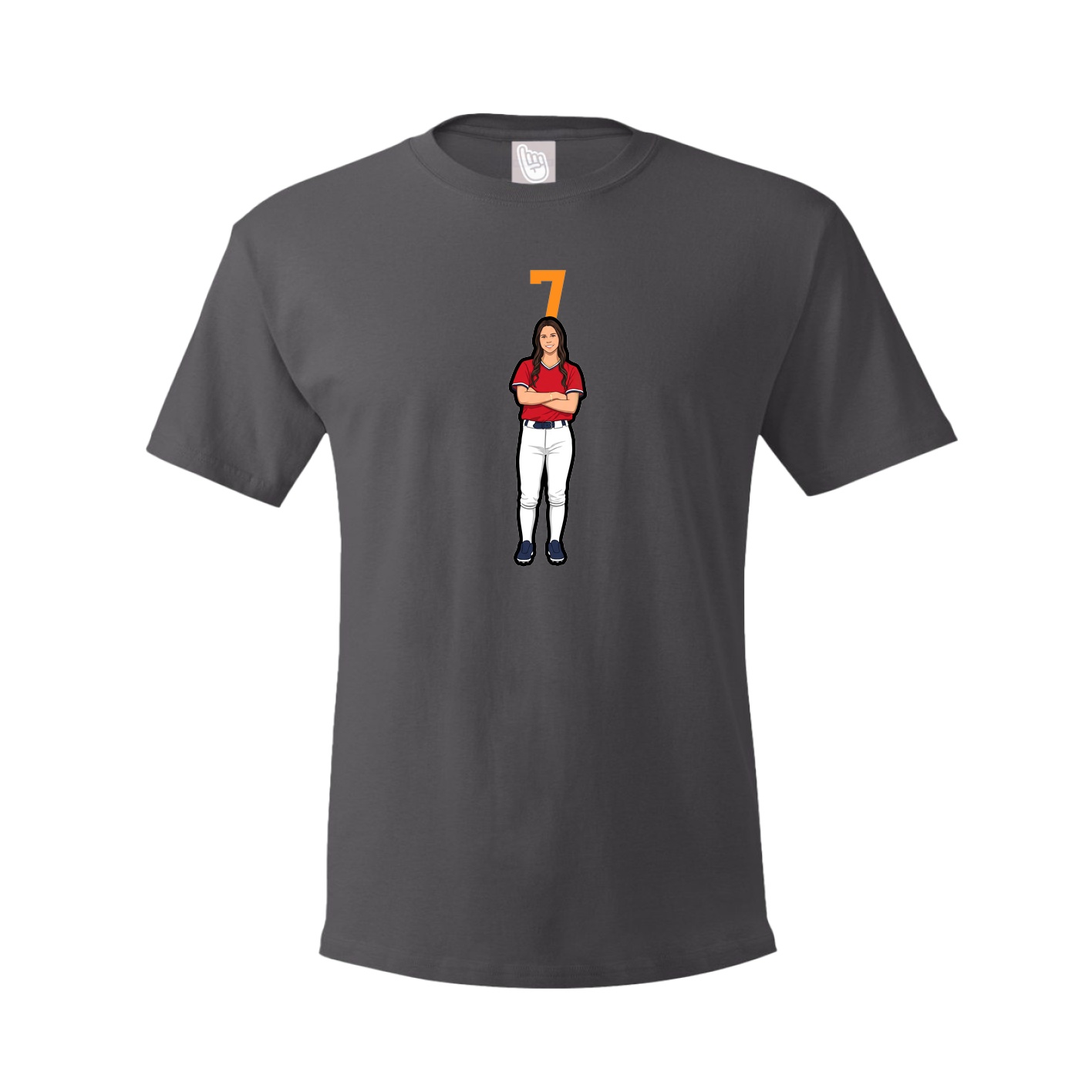 Youth Tee — Number Top in Grey