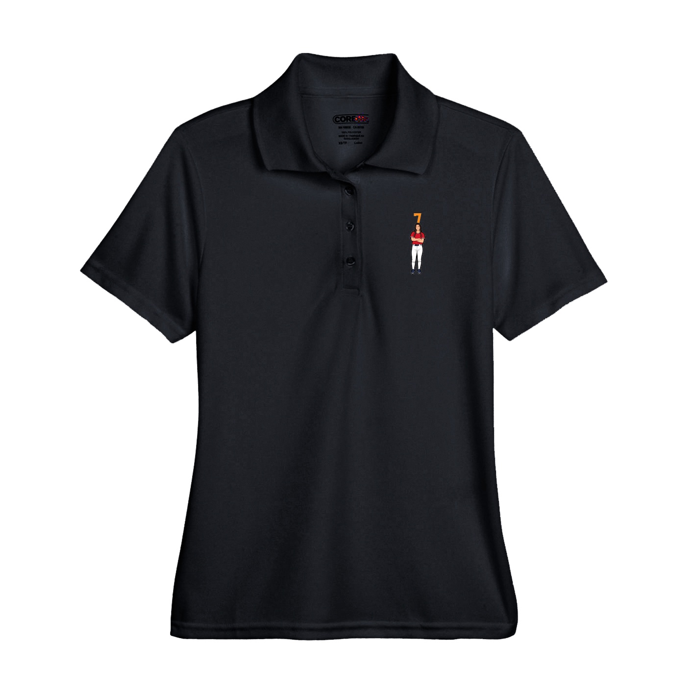 Performance Polo — Number Top in Black