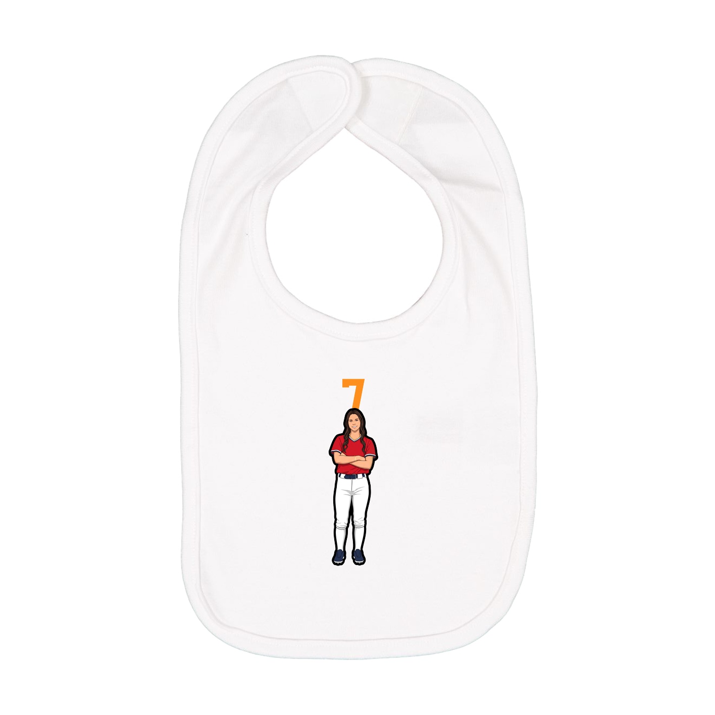 Infant Bib — Number Top in White