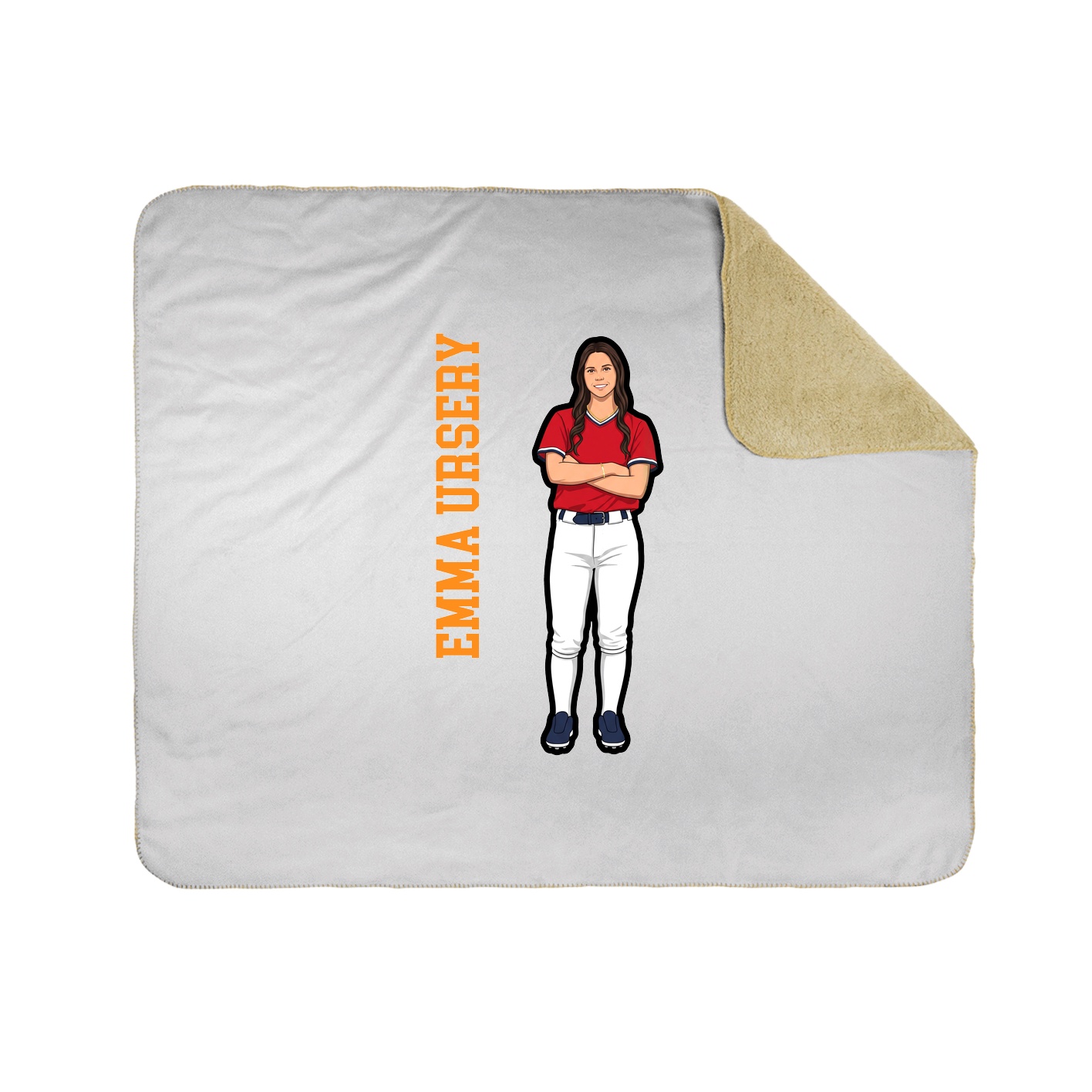 Throw Blanket — Name Vertical in White