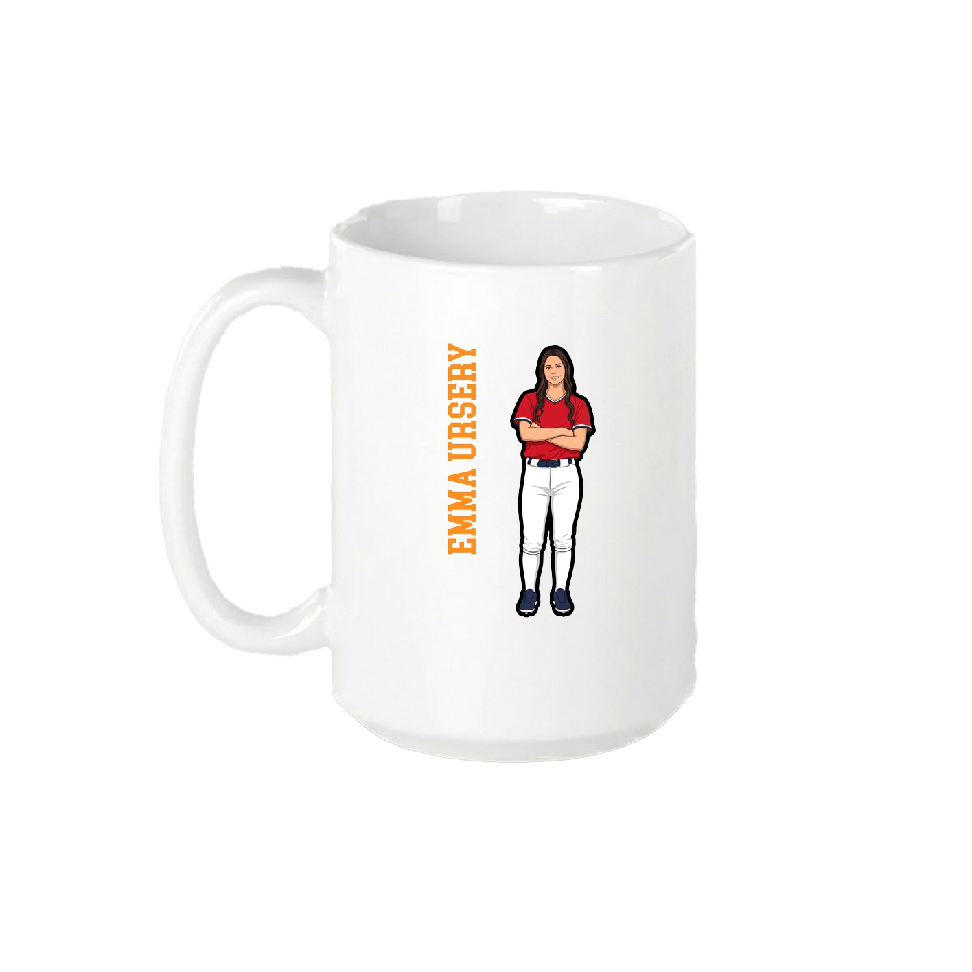 15oz Coffee Mug — Name Vertical in White