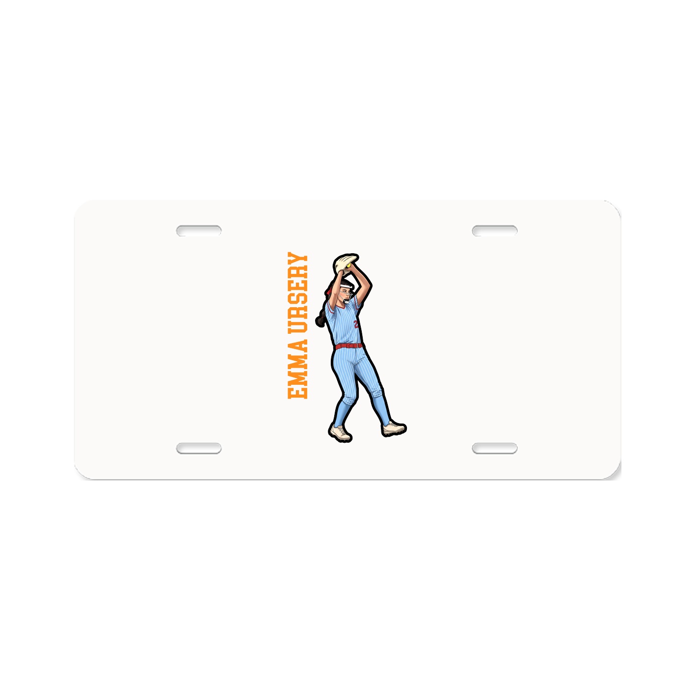 License Plate — Name Vertical in Classic