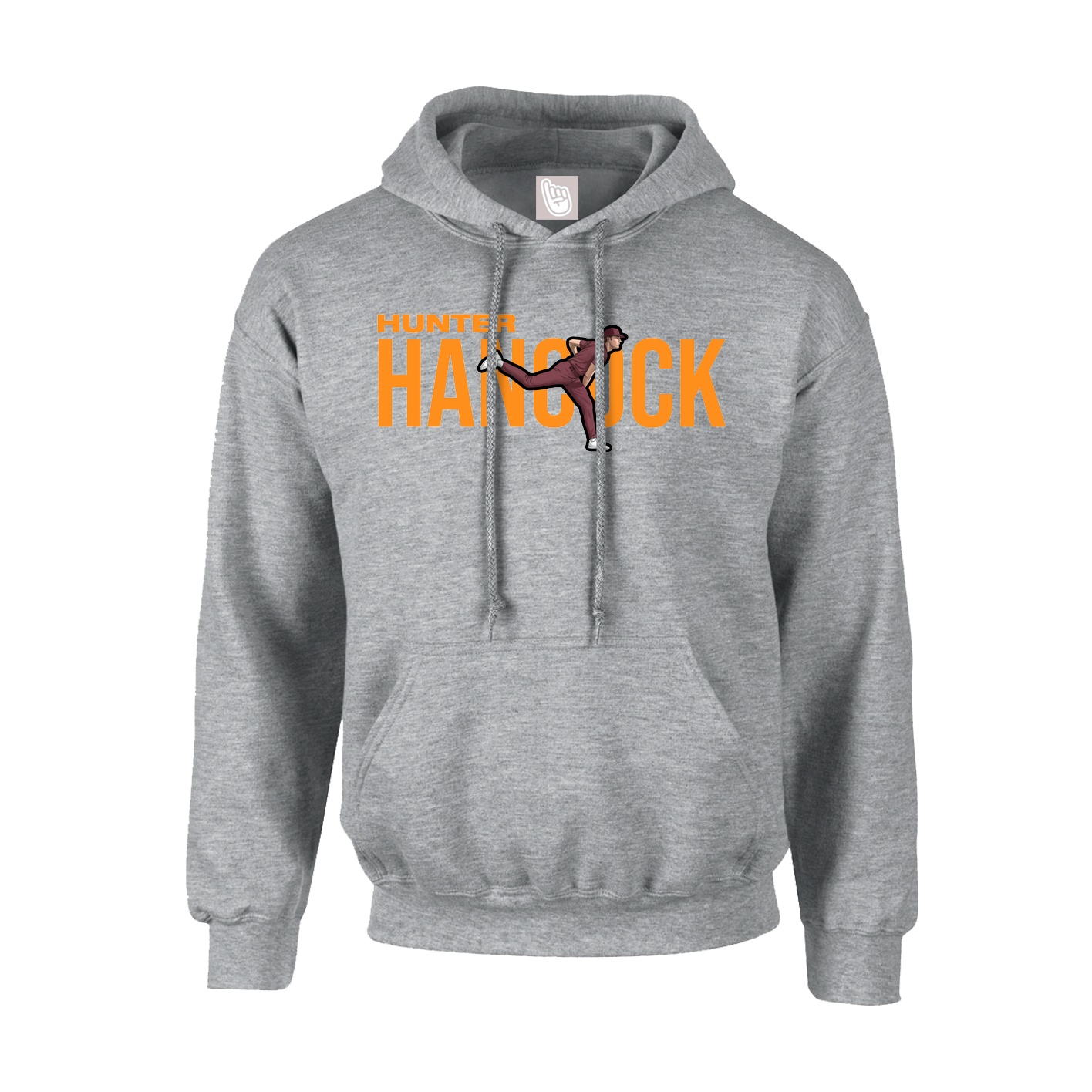 Youth Hoodie — Player Name in Grey