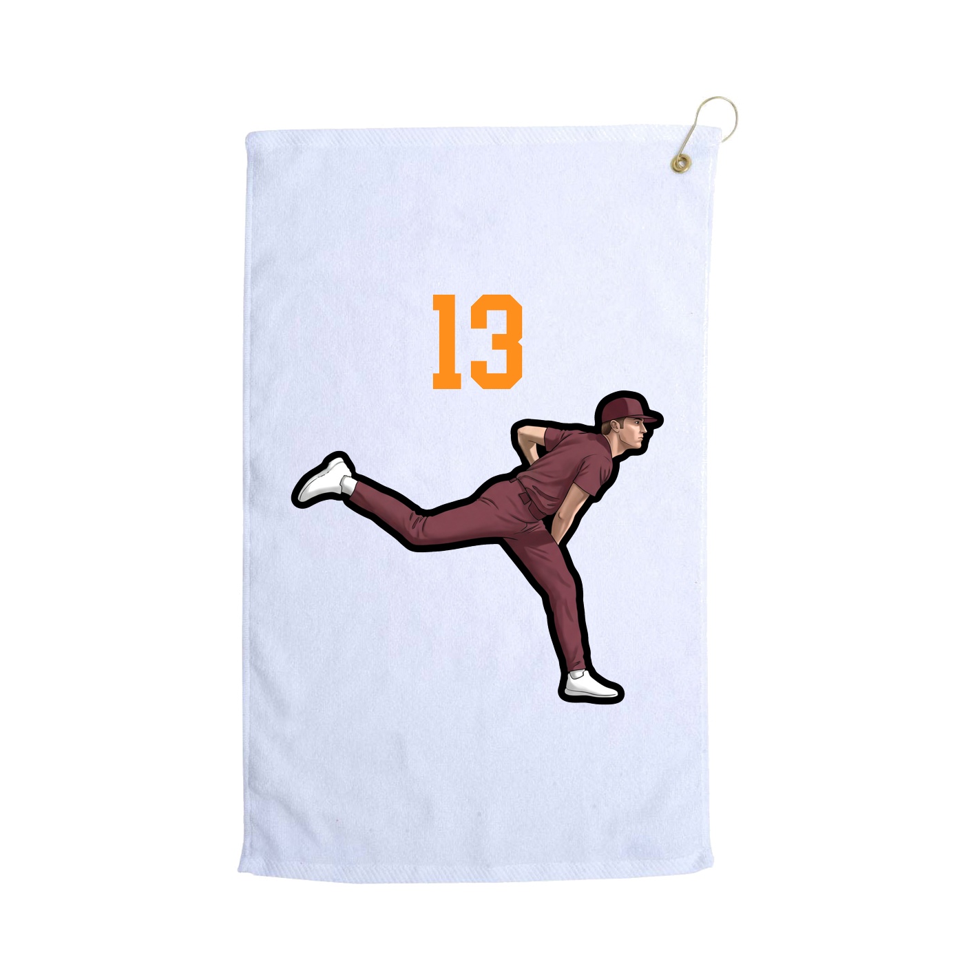 Golf Towel — Number Top in White