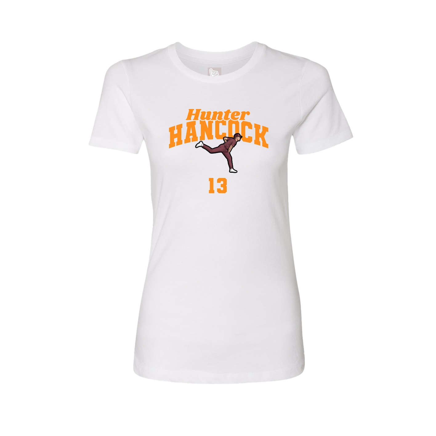 Fitted Women's Tee — Signature Arch in White