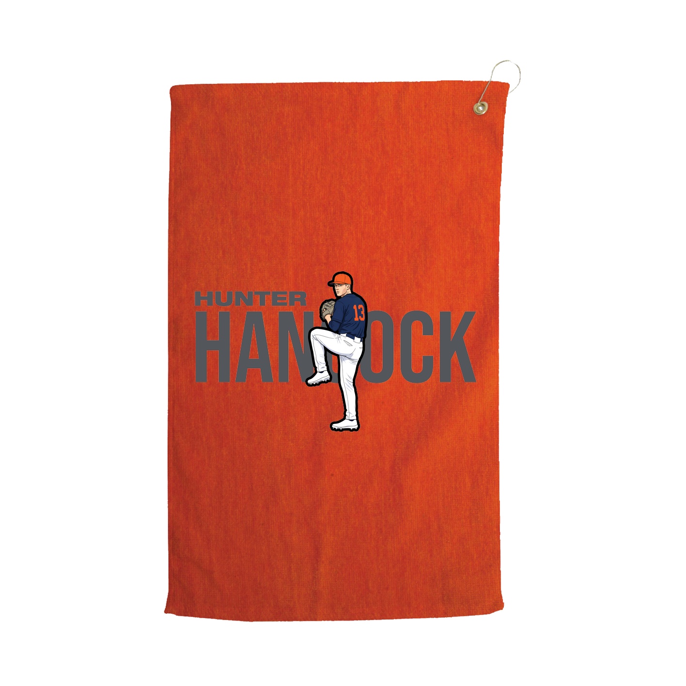 Golf Towel — Player Name in Orange