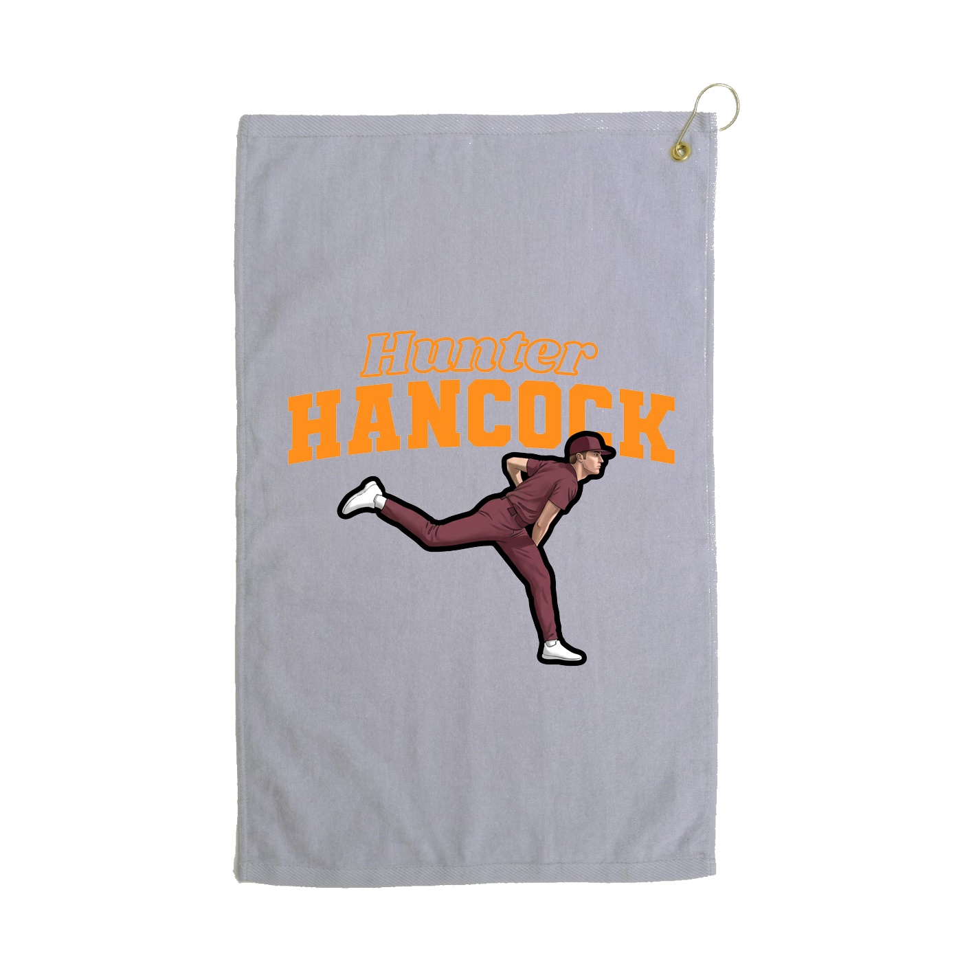 Golf Towel — Name Arch in Grey