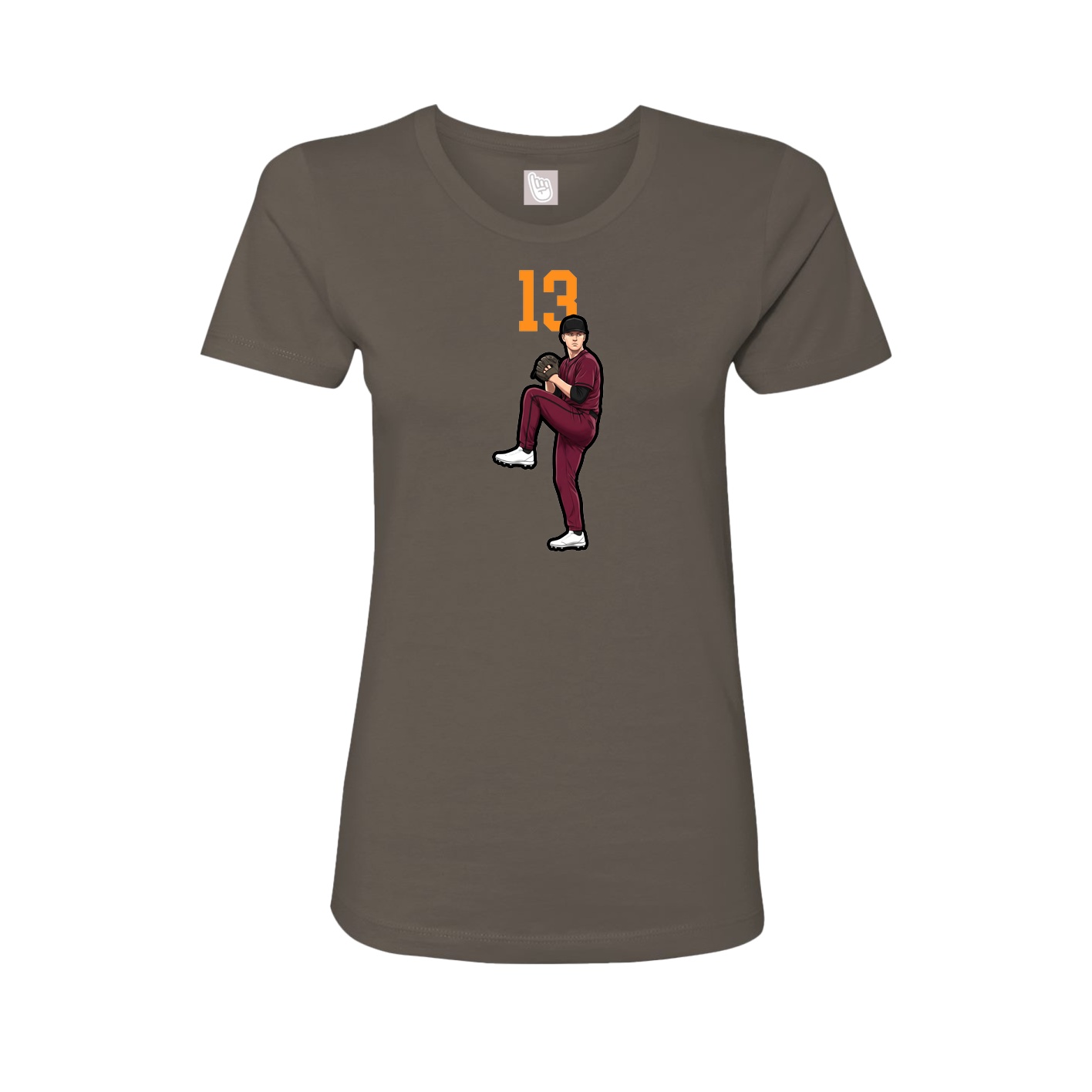 Fitted Women's Tee — Number Top in Grey