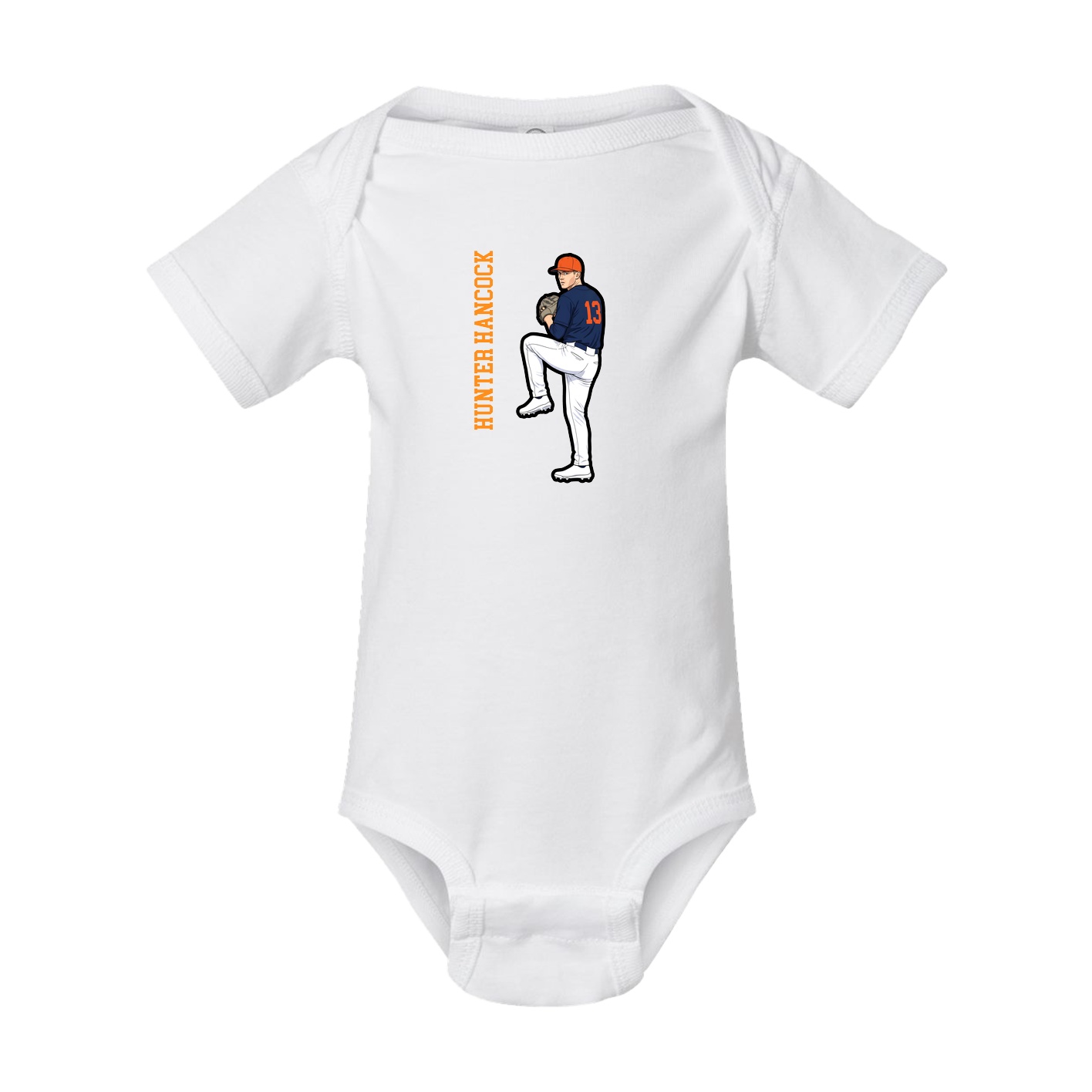 Baby Onesie — Name Vertical in White
