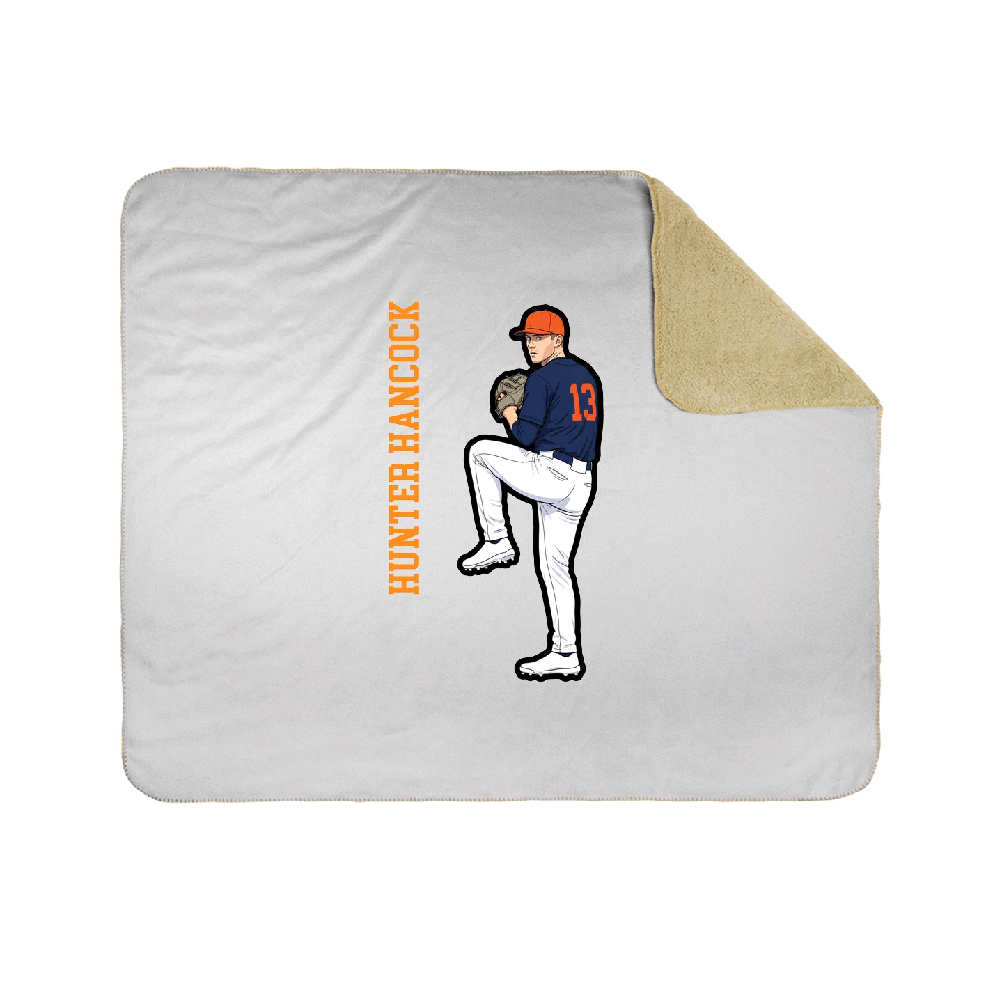 Throw Blanket — Name Vertical in White