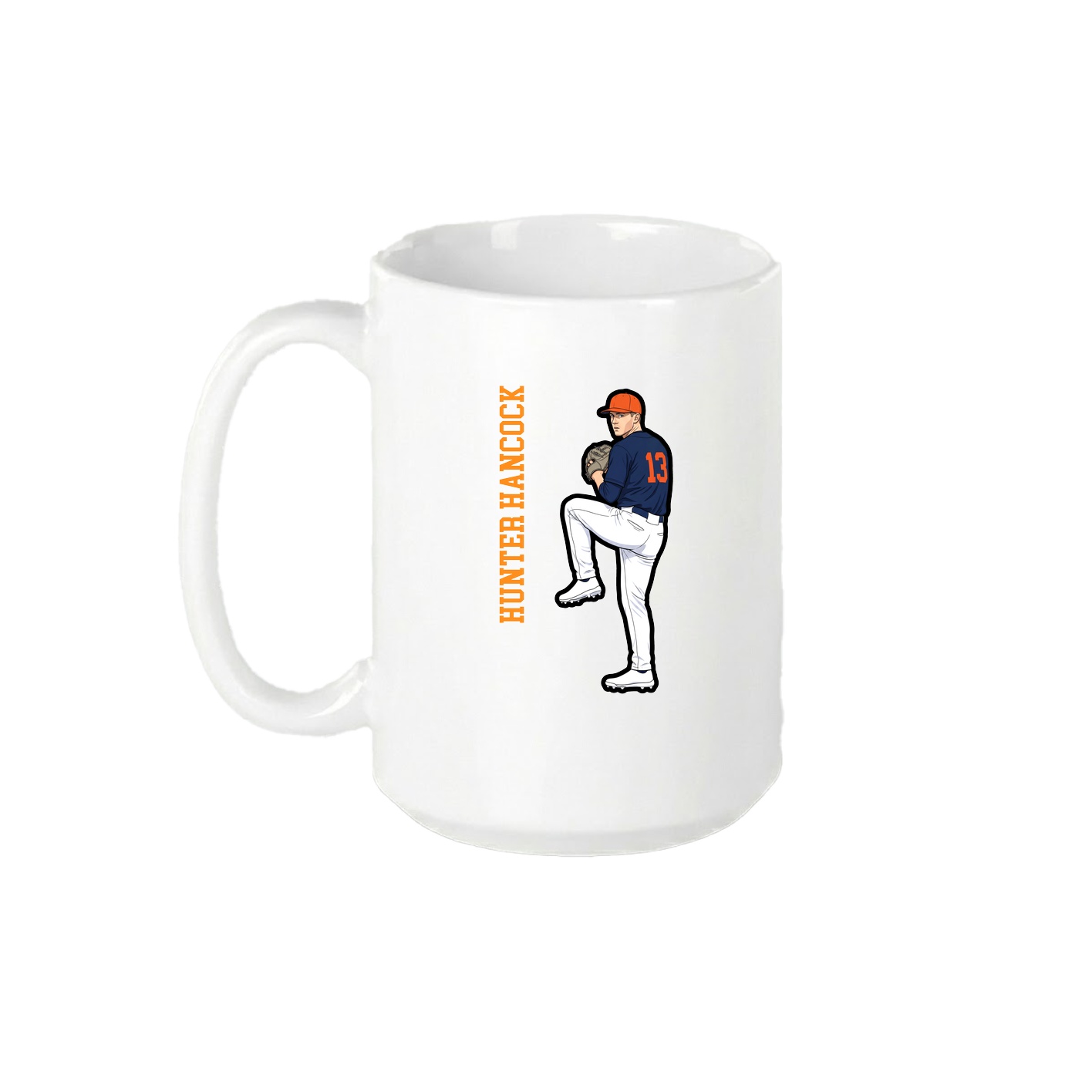 15oz Coffee Mug — Name Vertical in White