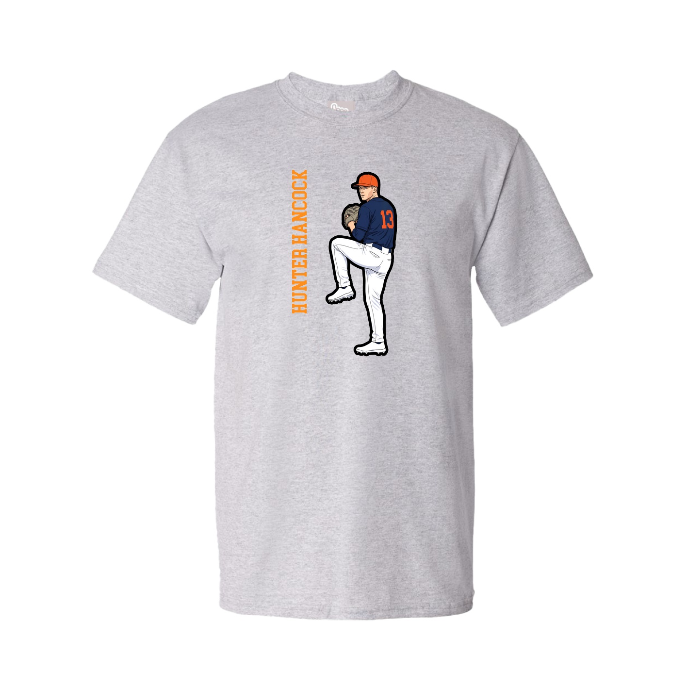 Youth Tee — Name Vertical in Grey