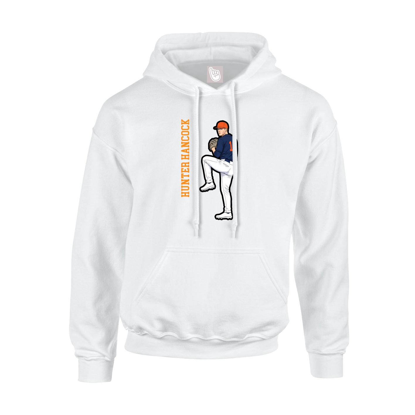Hoodie — Name Vertical in White
