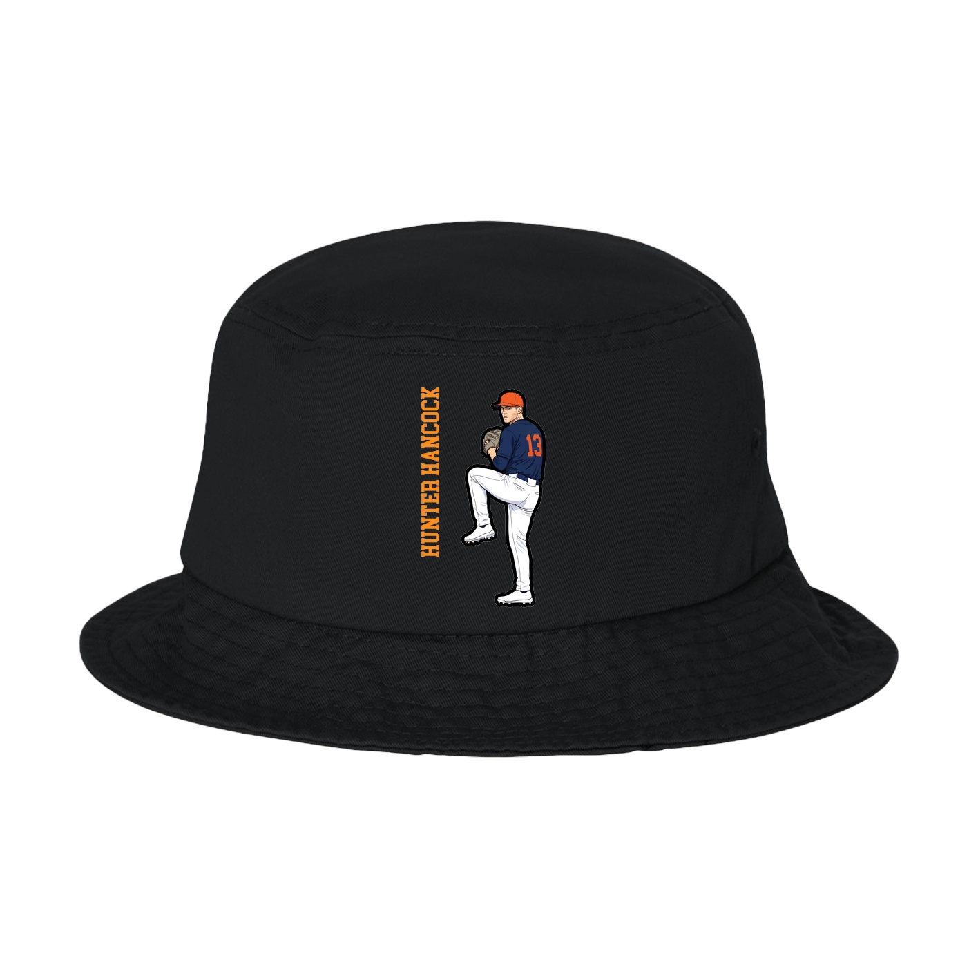 Bucket Cap — Name Vertical in Black