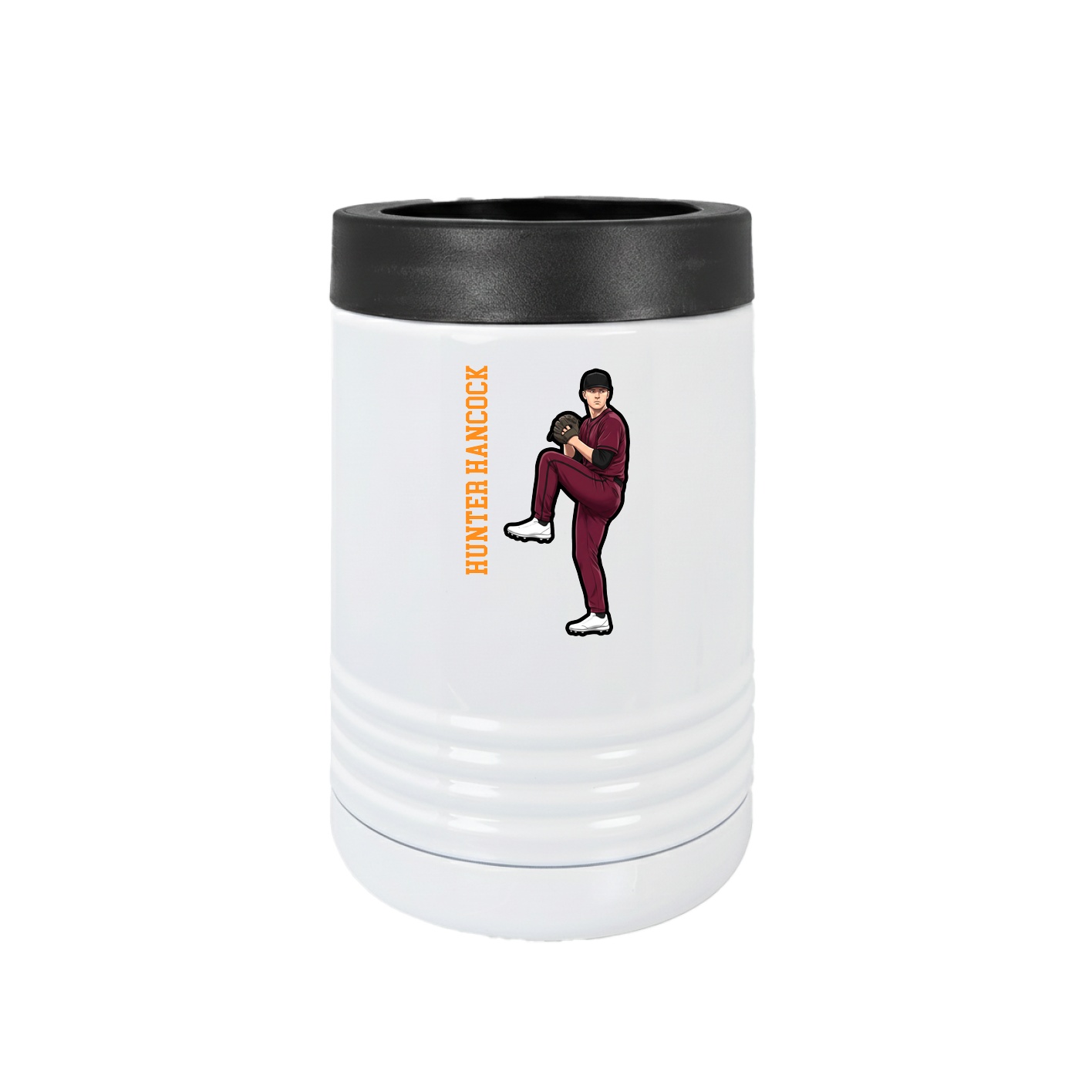 Beverage Holder — Name Vertical in White
