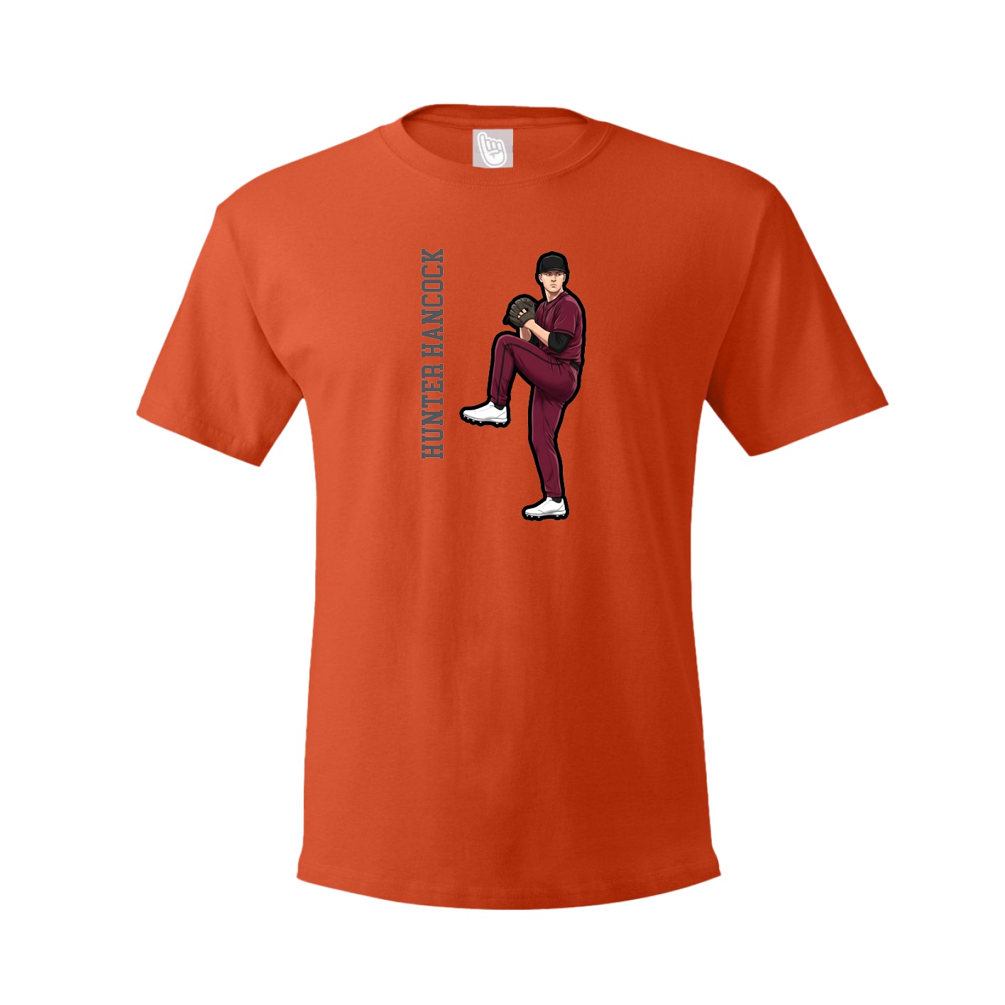 Tee — Name Vertical in Orange