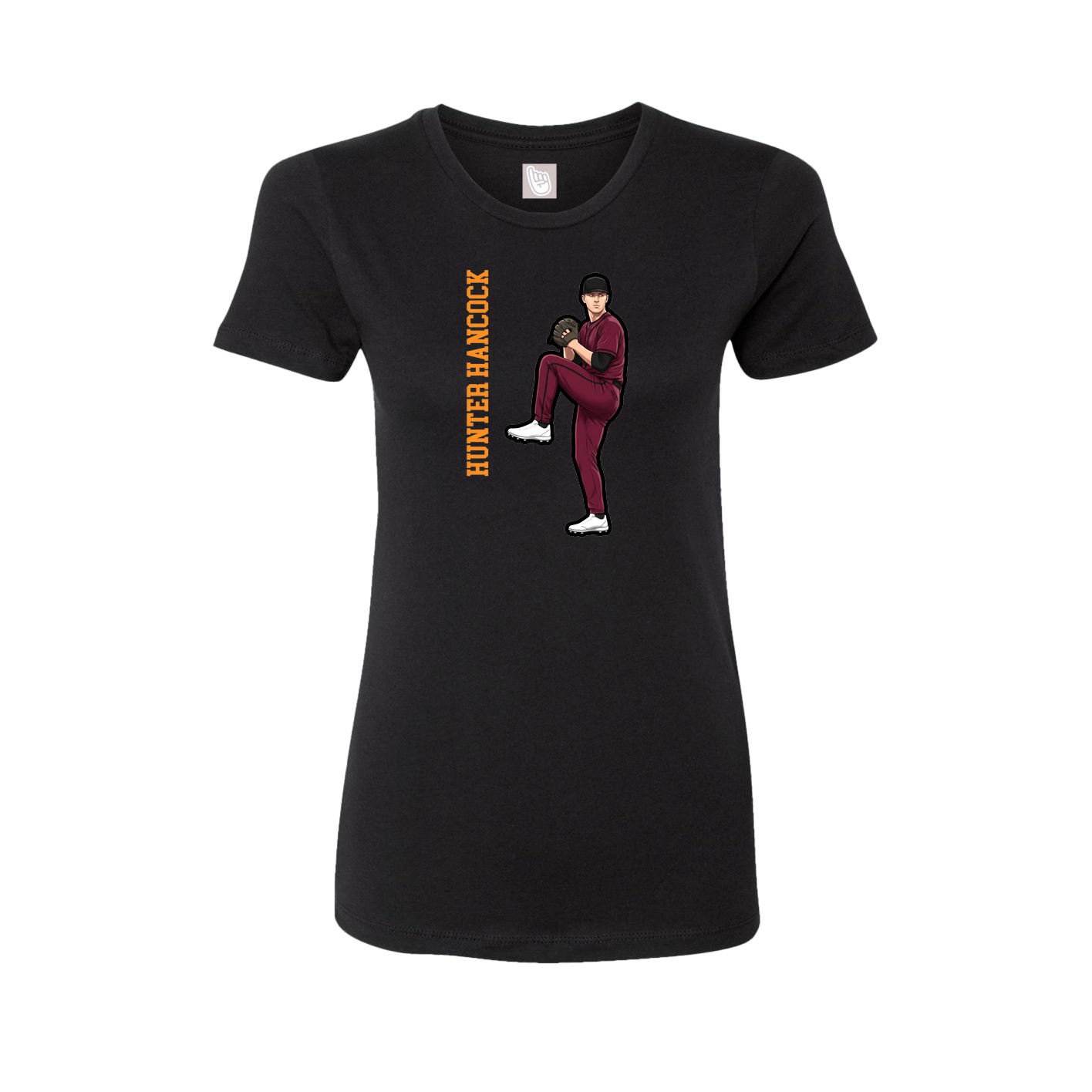 Fitted Women's Tee — Name Vertical in Black