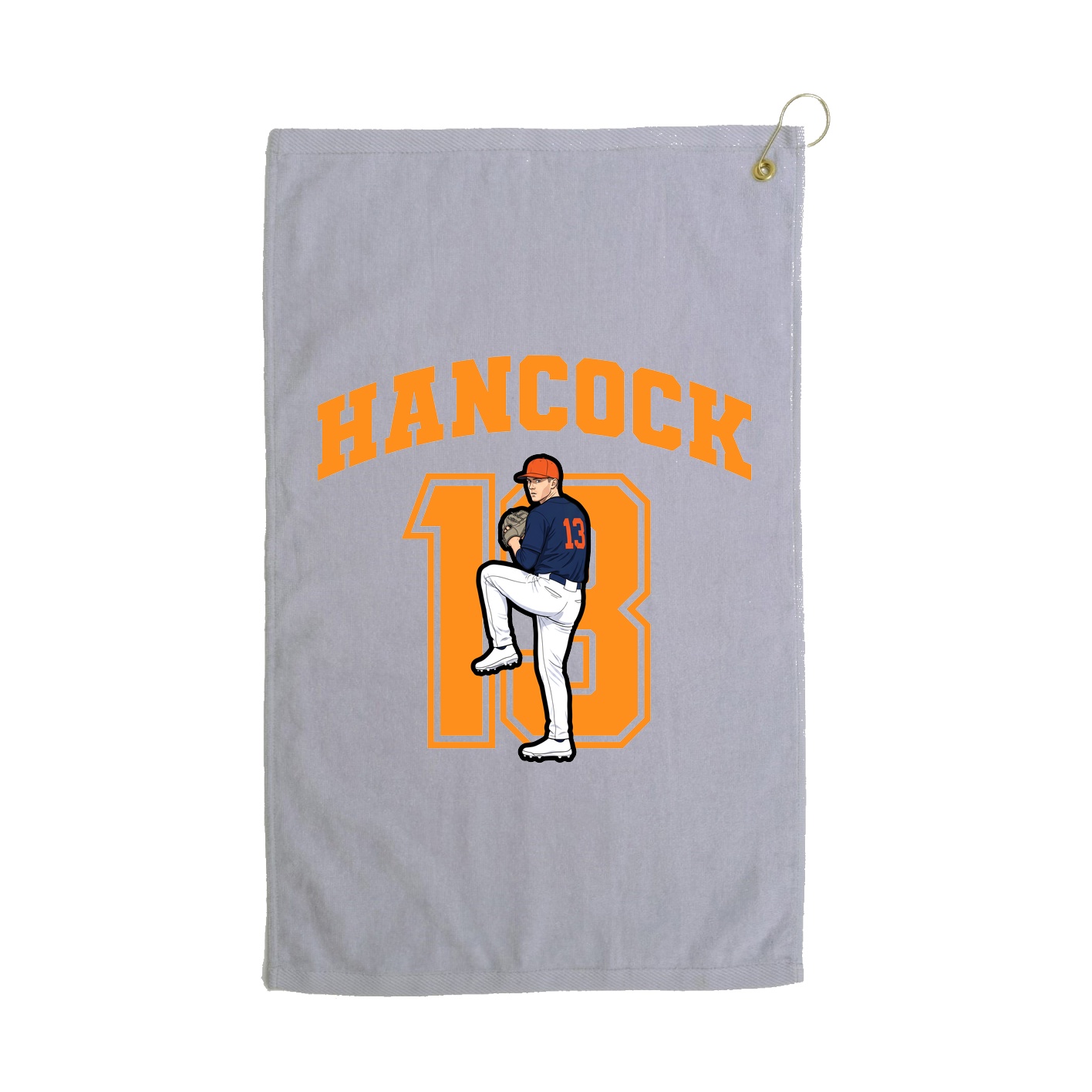 Golf Towel — Number in Grey