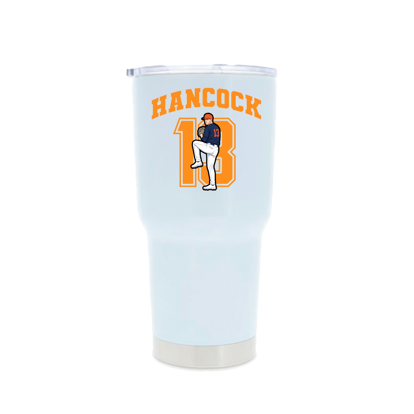 30oz Stainless Steel Tumbler — Number in White