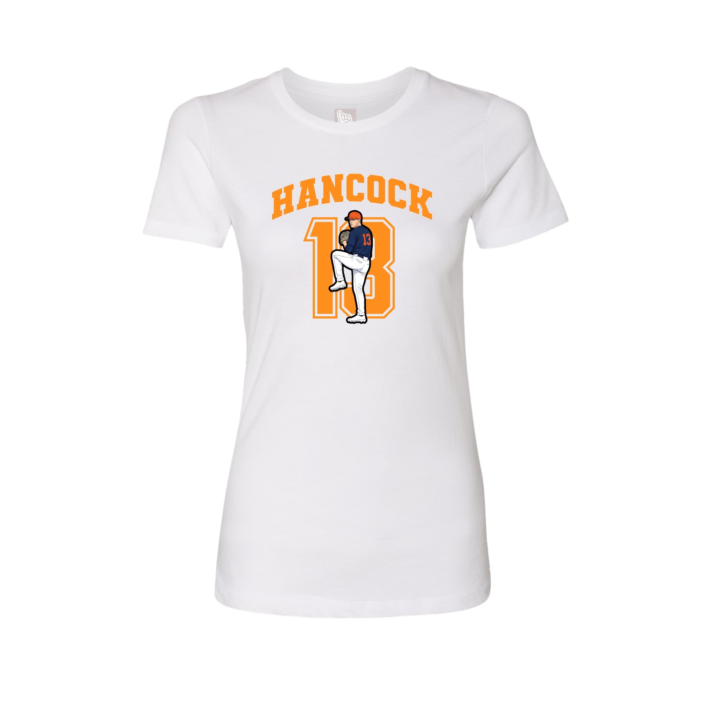 Fitted Women's Tee — Number in White