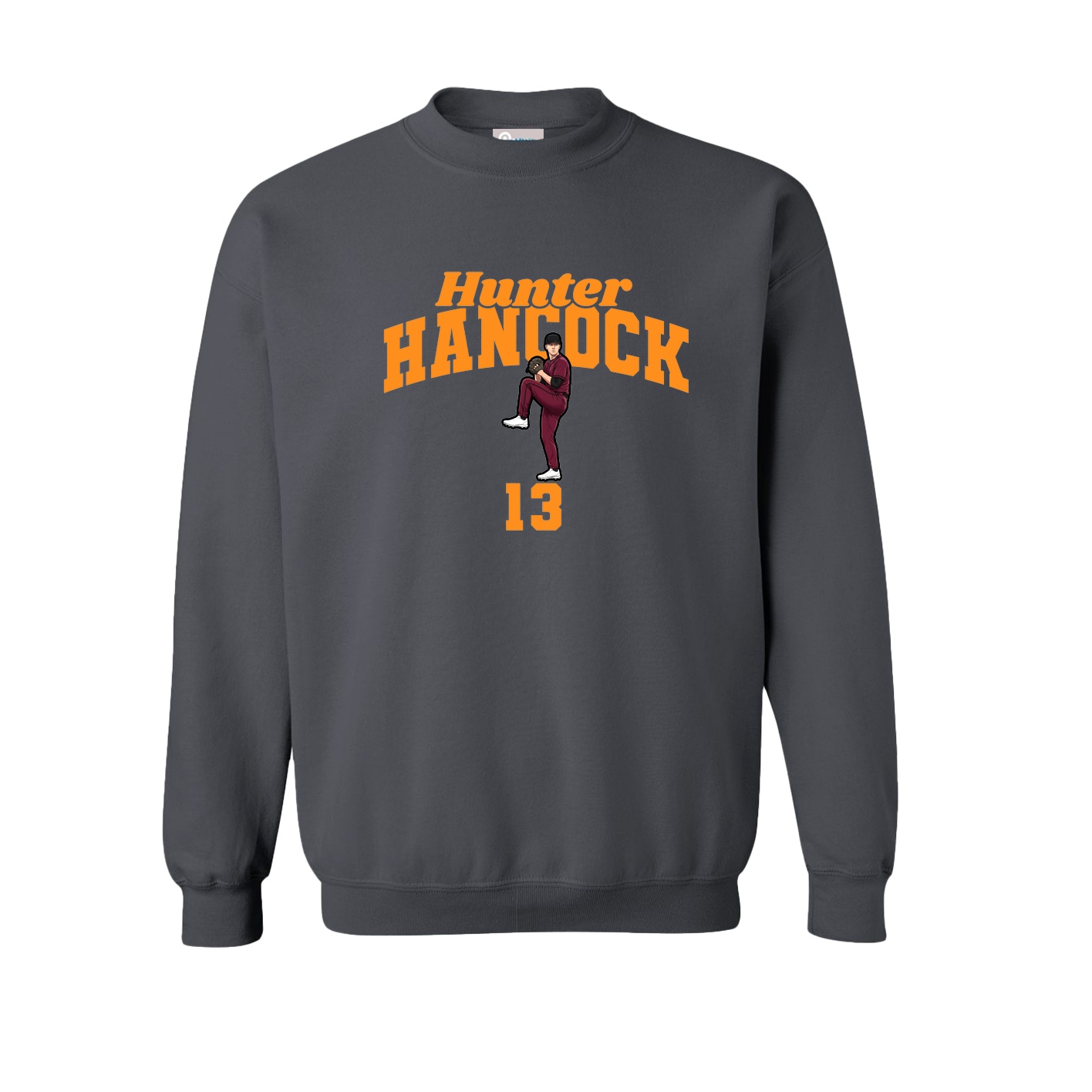 Fleece Crew — Signature Arch in Grey