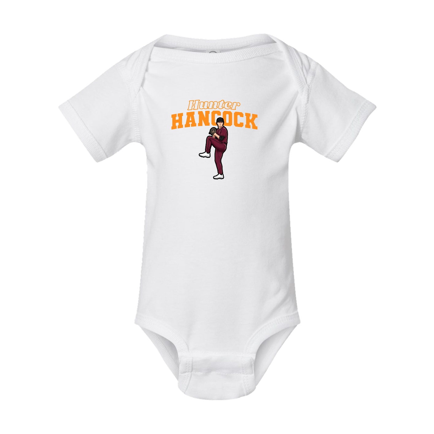 Baby Onesie — Name Arch in White