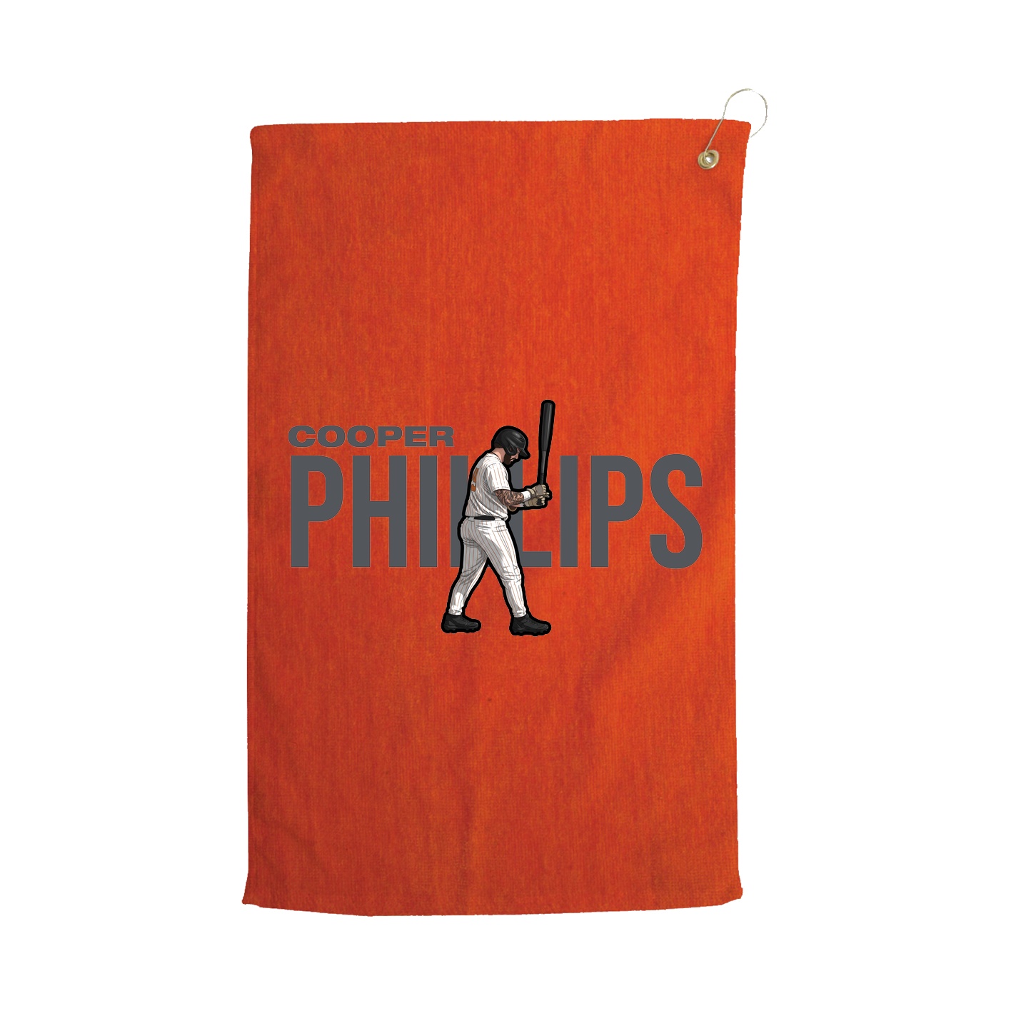 Golf Towel — Player Name in Orange