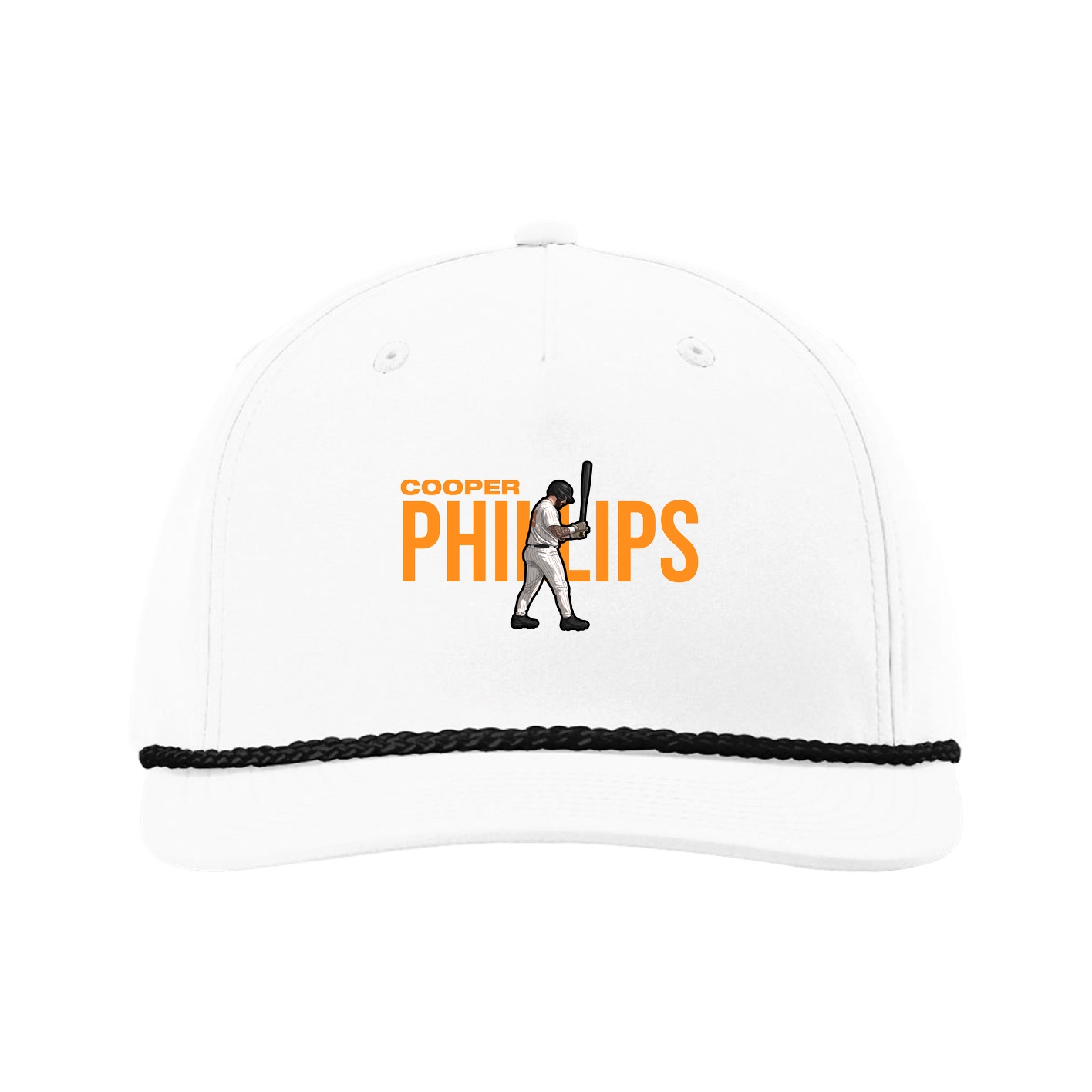 Five-Panel Classic Rope Cap — Player Name in White