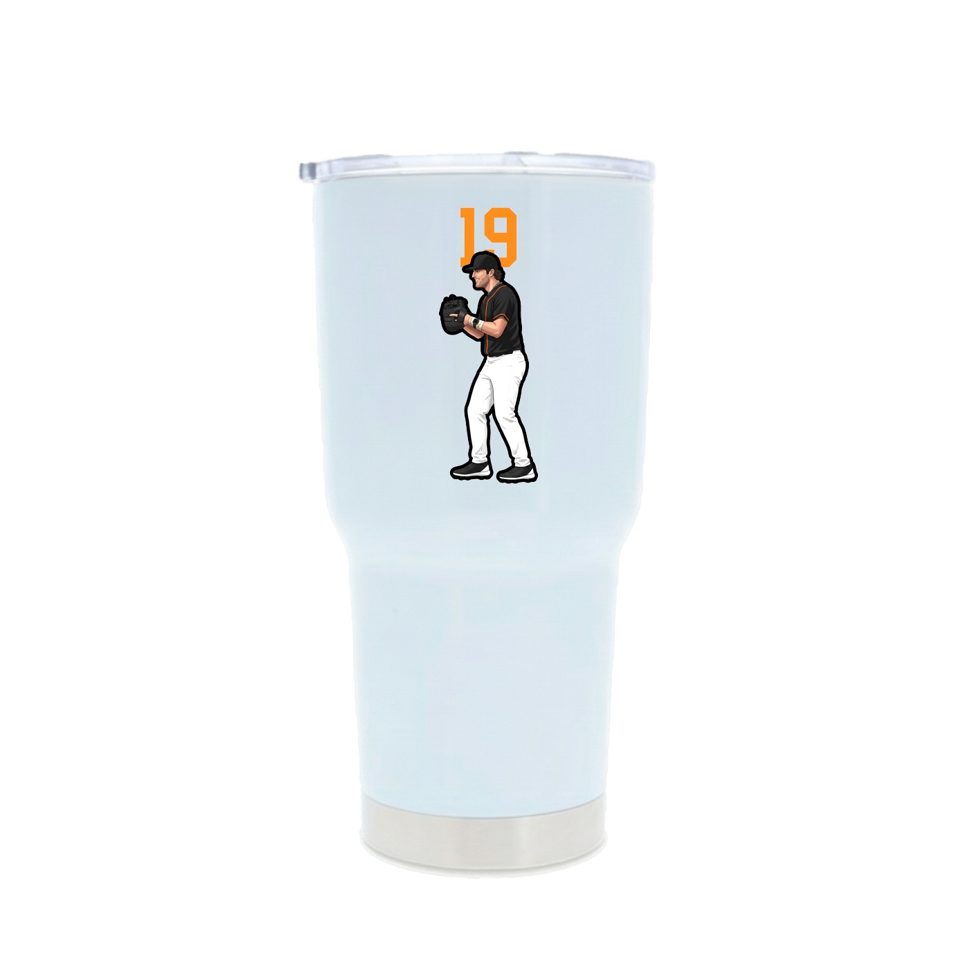 30oz Stainless Steel Tumbler — Number Top in White
