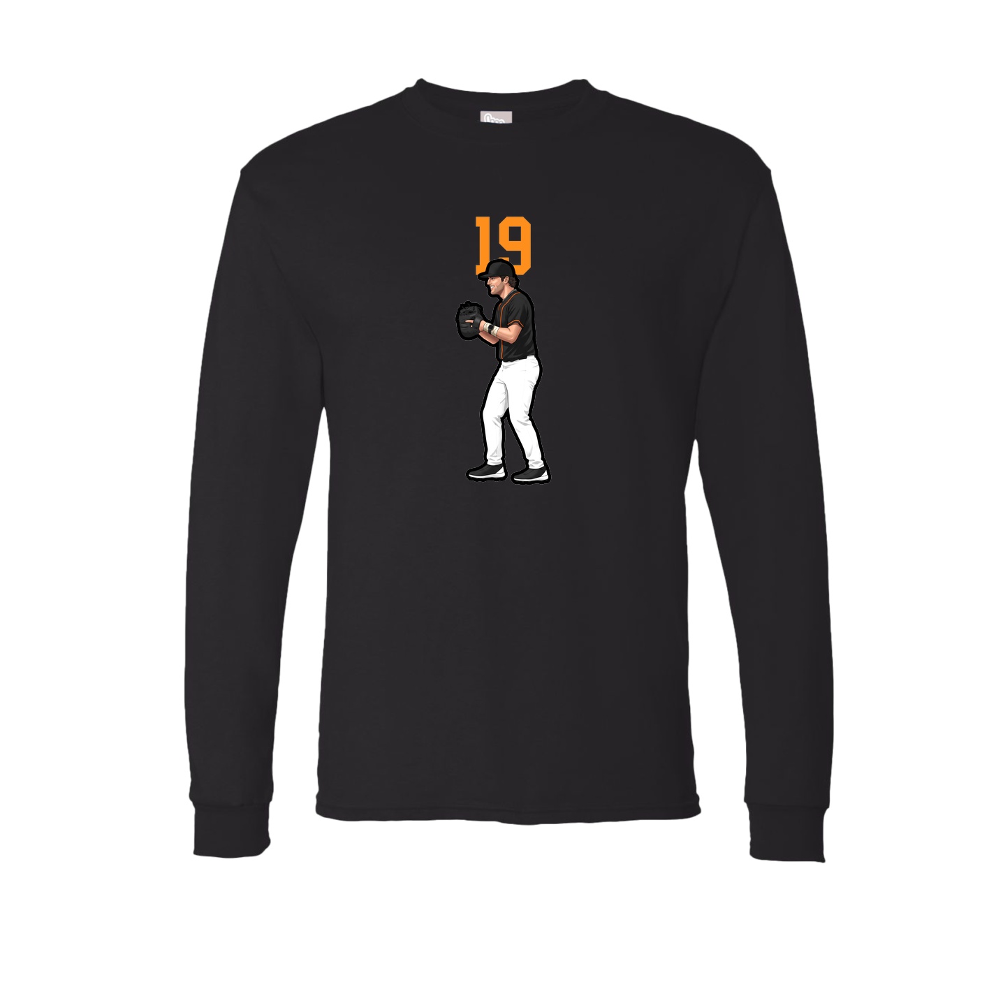 Long Sleeve Tee — Number Top in Black