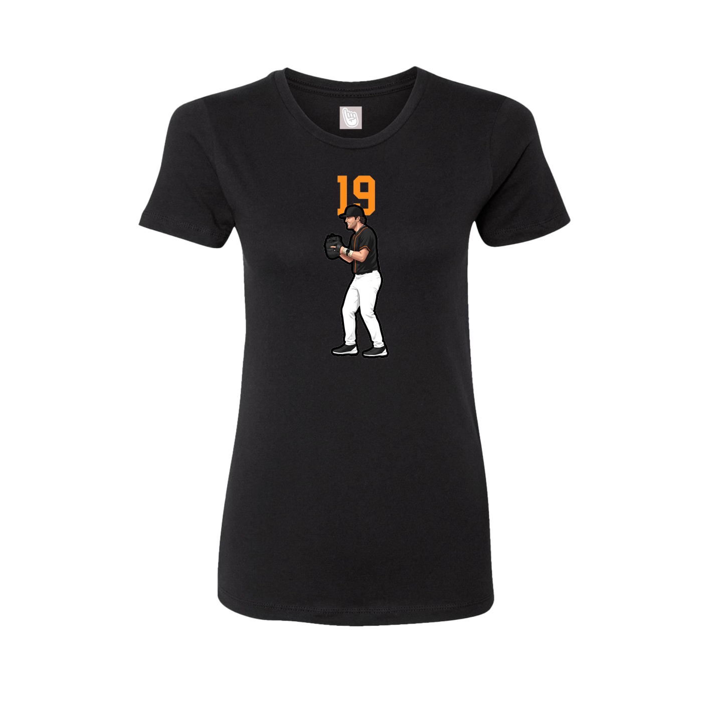 Fitted Women's Tee — Number Top in Black