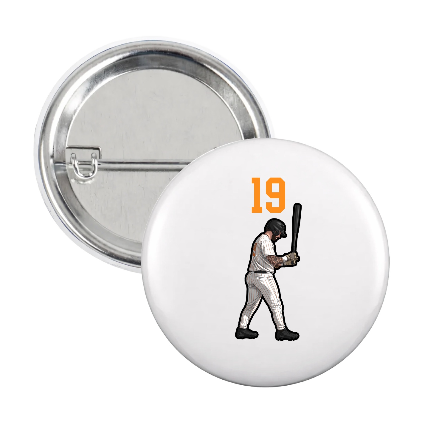 Game Day Button — Number Top in White