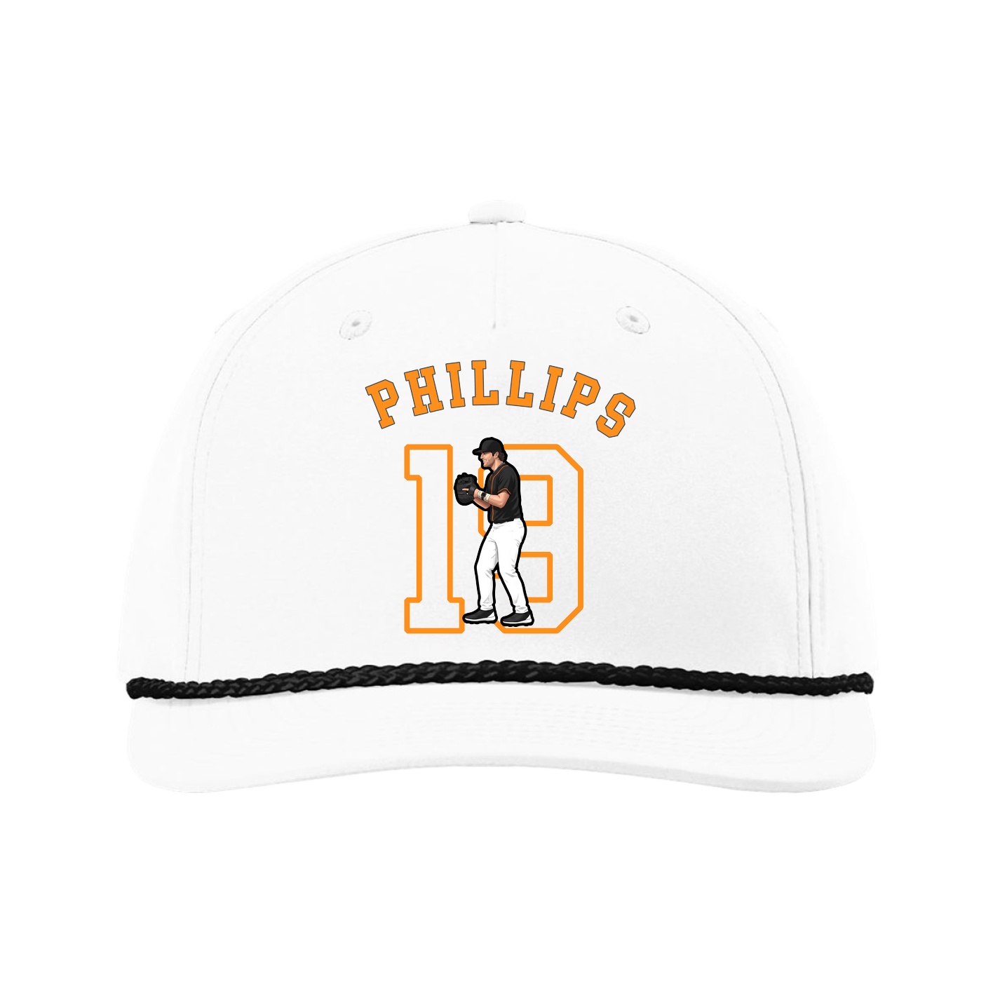Five-Panel Classic Rope Cap — Shirsey Arch in White