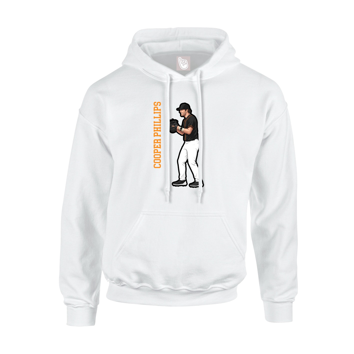Youth Hoodie — Name Vertical in White