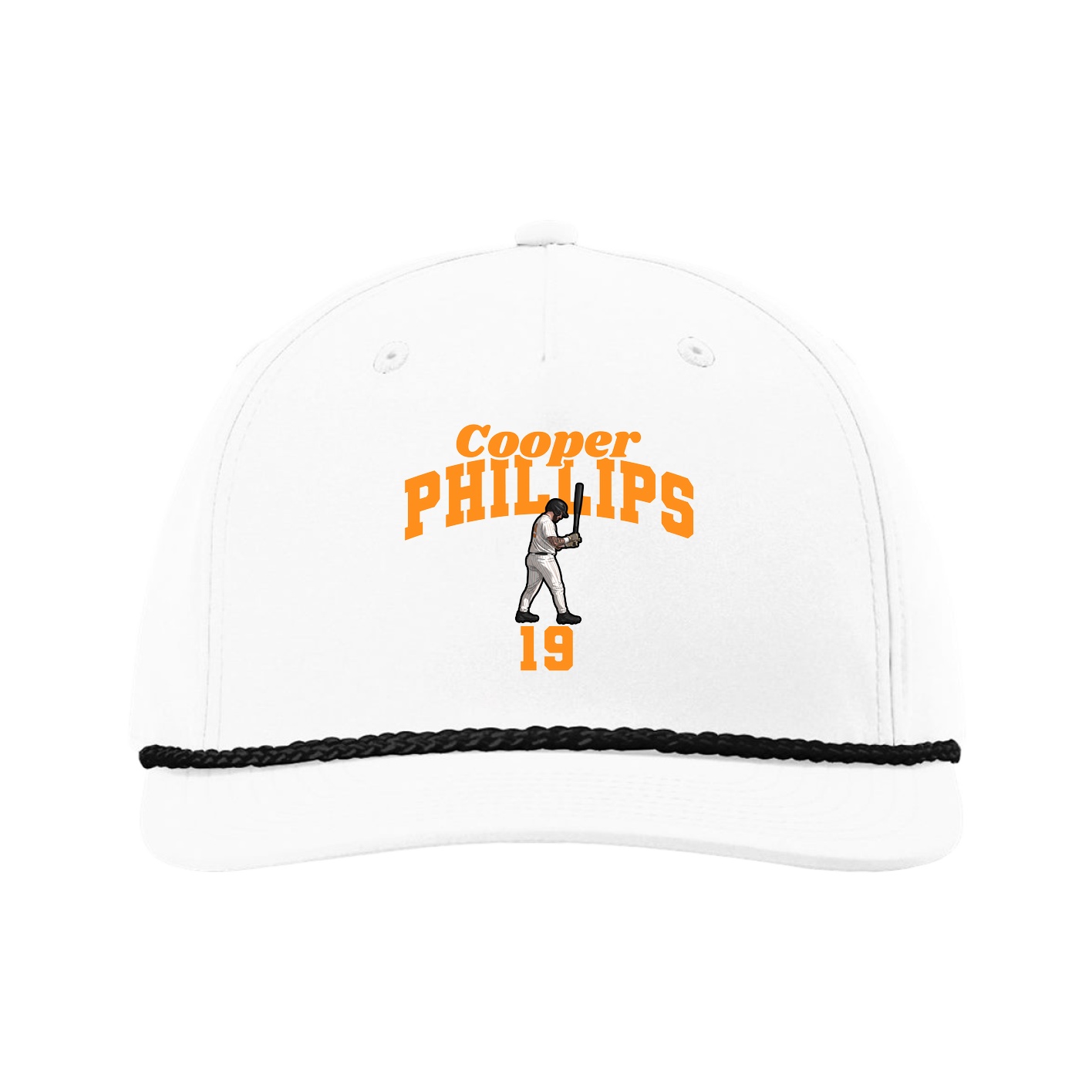 Five-Panel Classic Rope Cap — Signature Arch in White