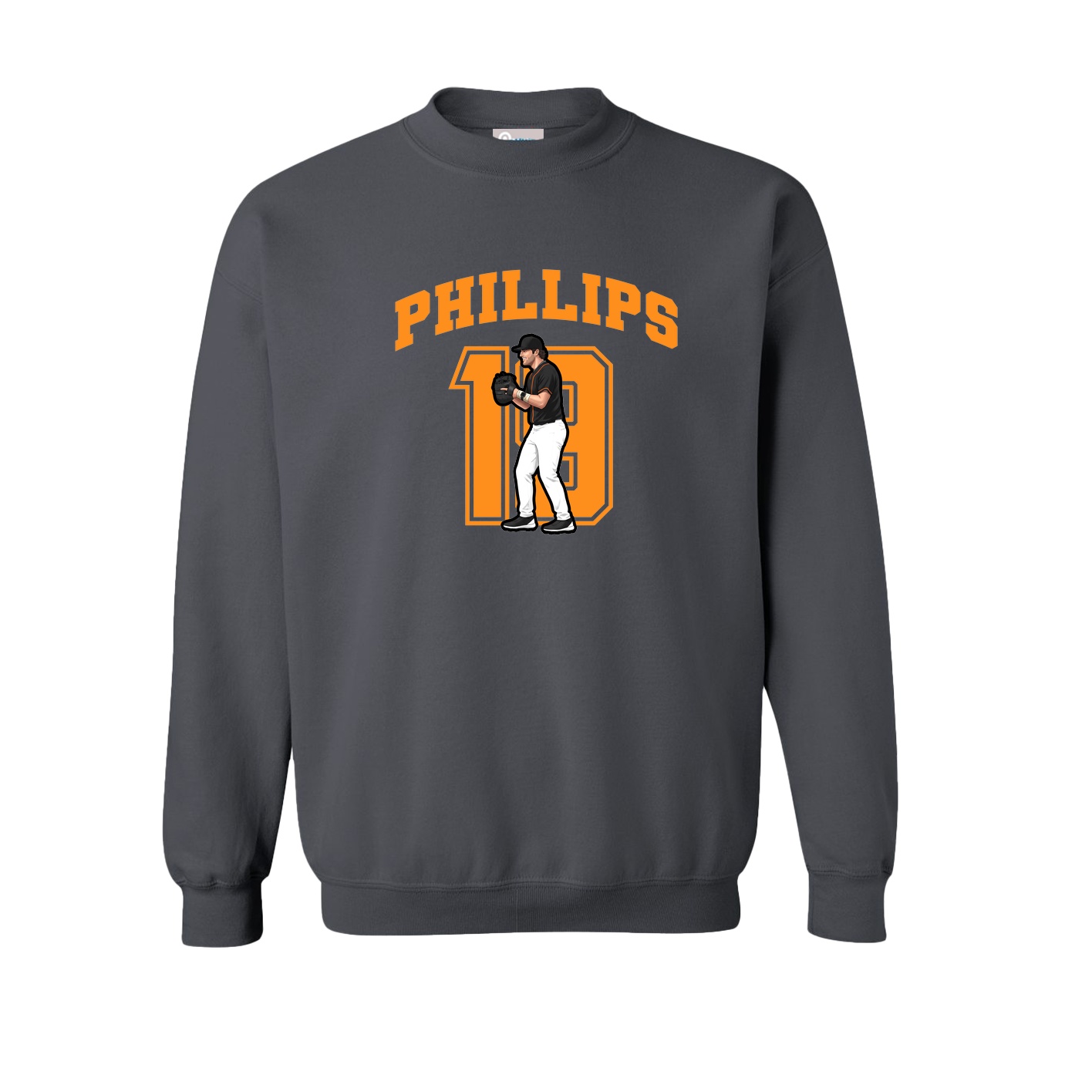 Fleece Crew — Number in Grey