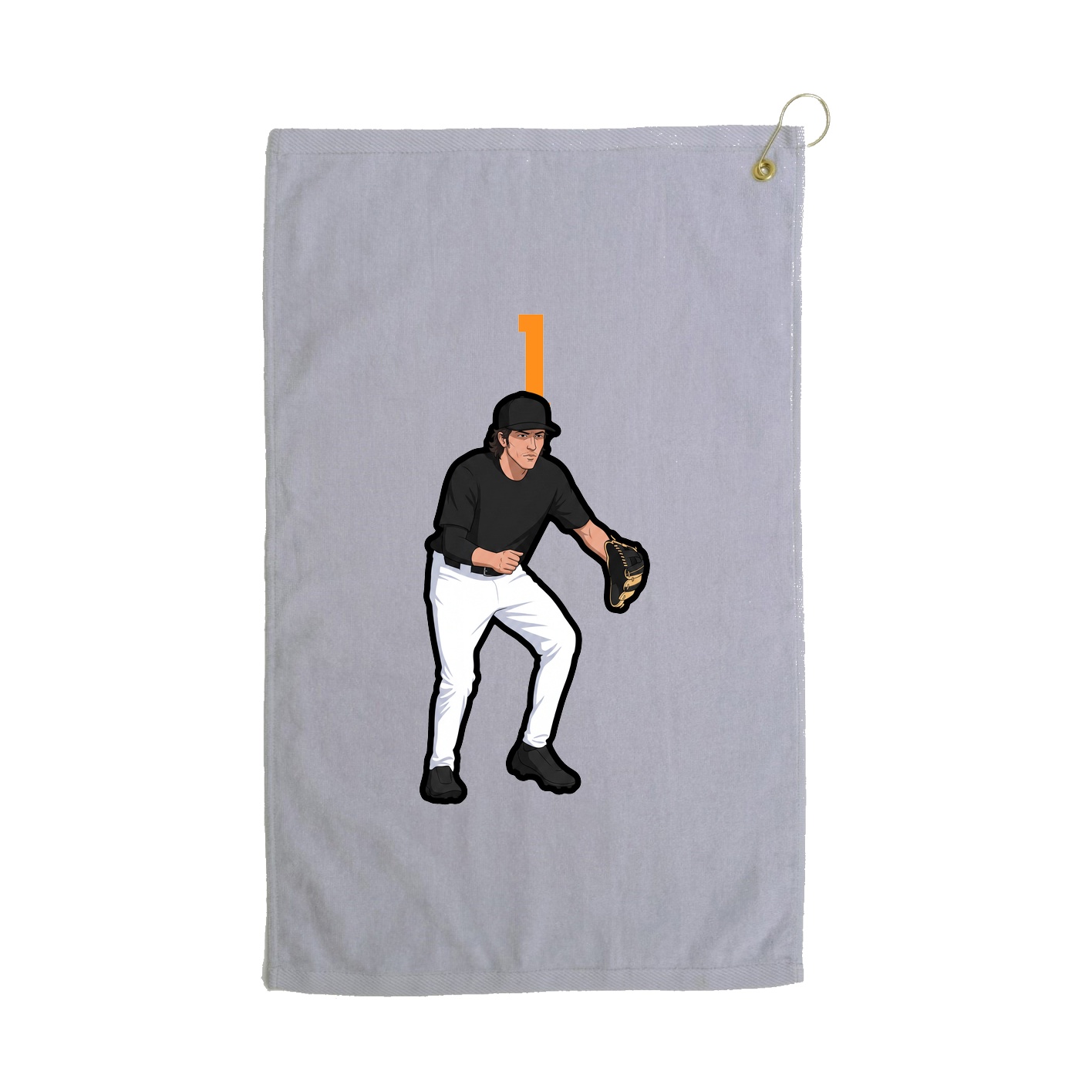Golf Towel — Number Top in Grey