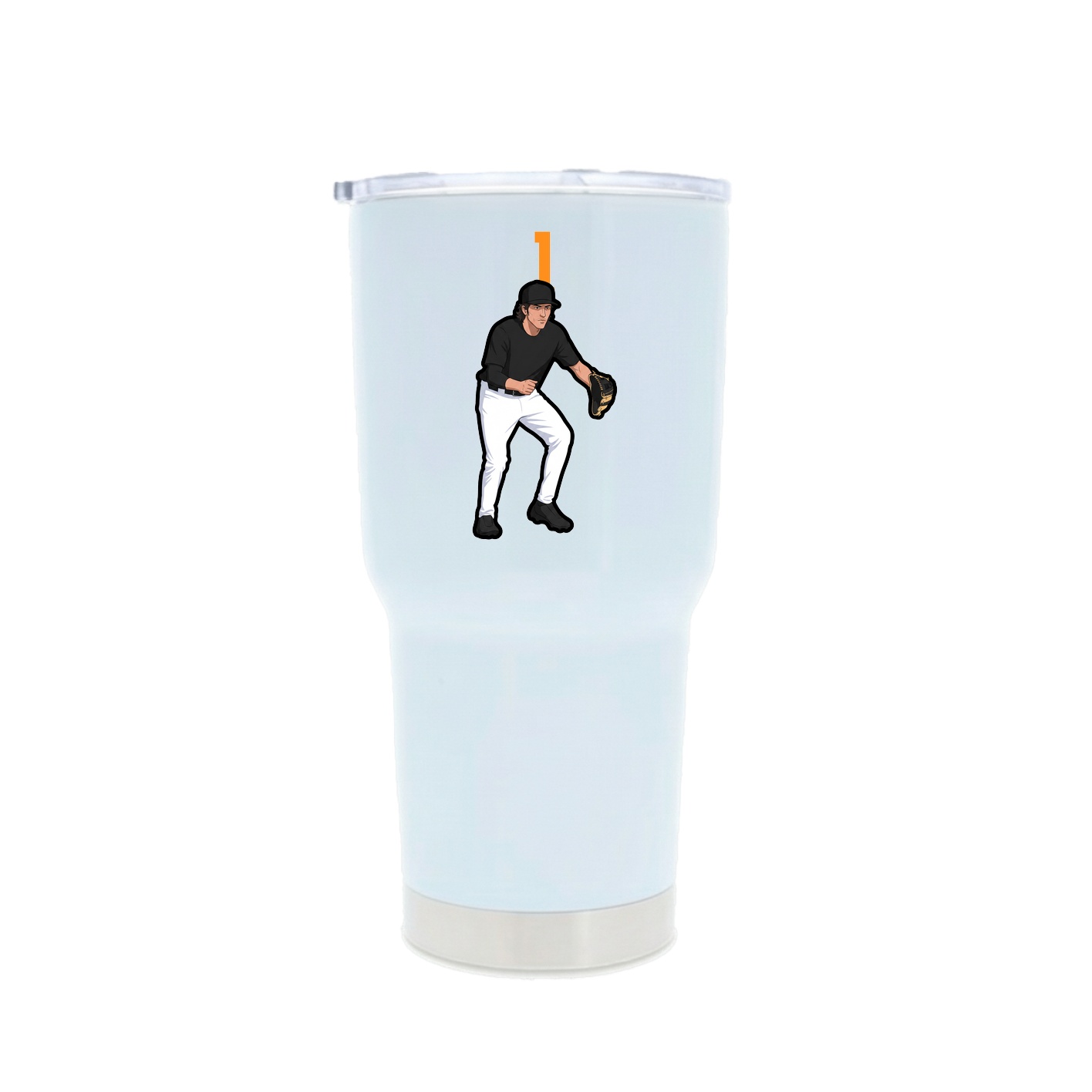 30oz Stainless Steel Tumbler — Number Top in White