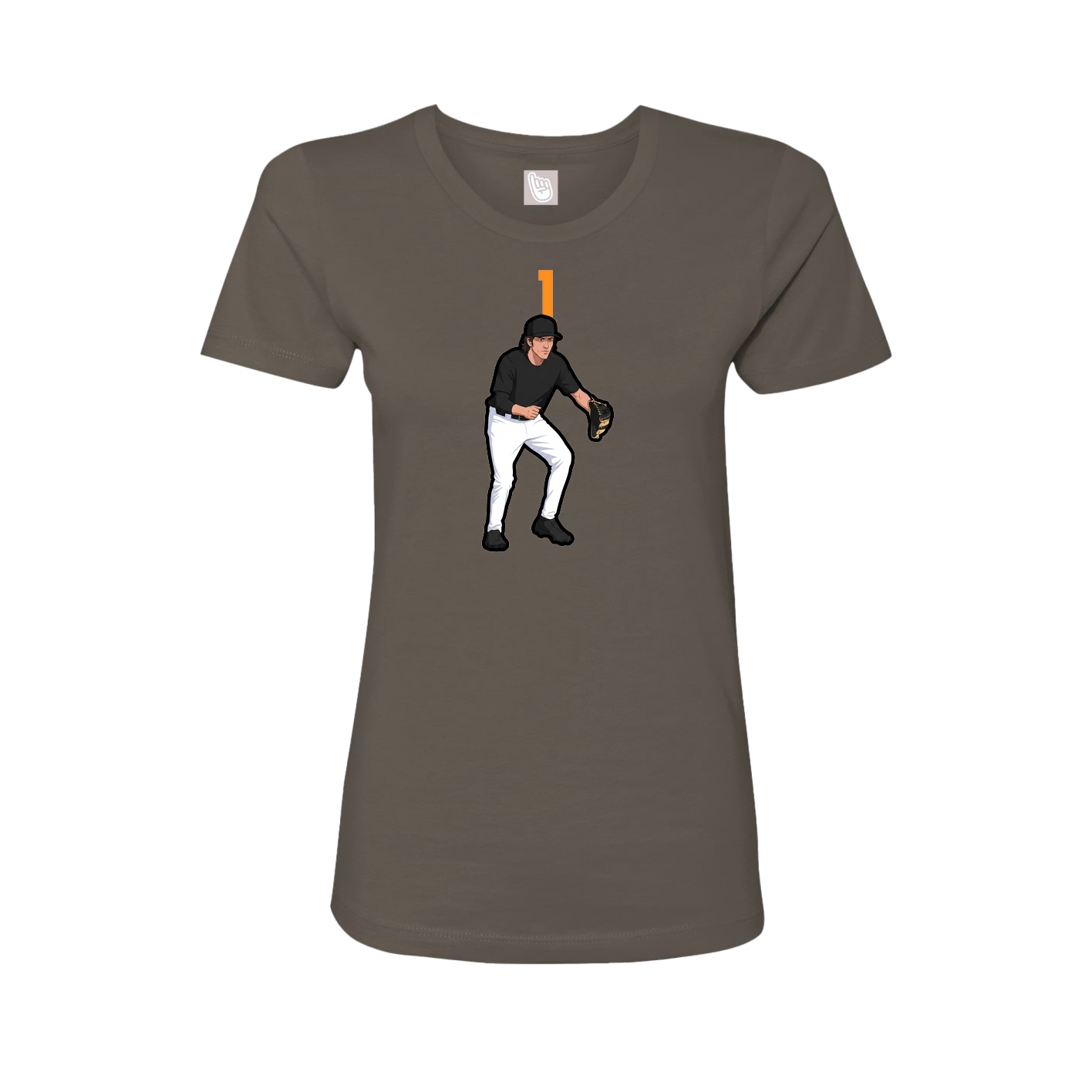 Fitted Women's Tee — Number Top in Grey