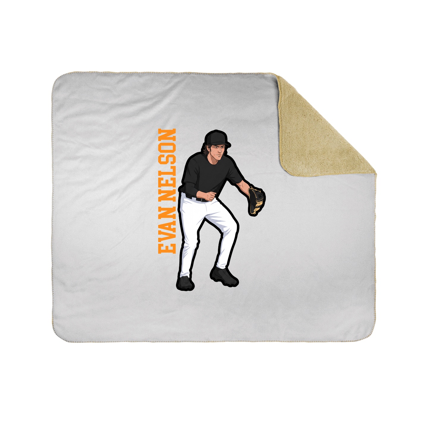 Throw Blanket — Name Vertical in White