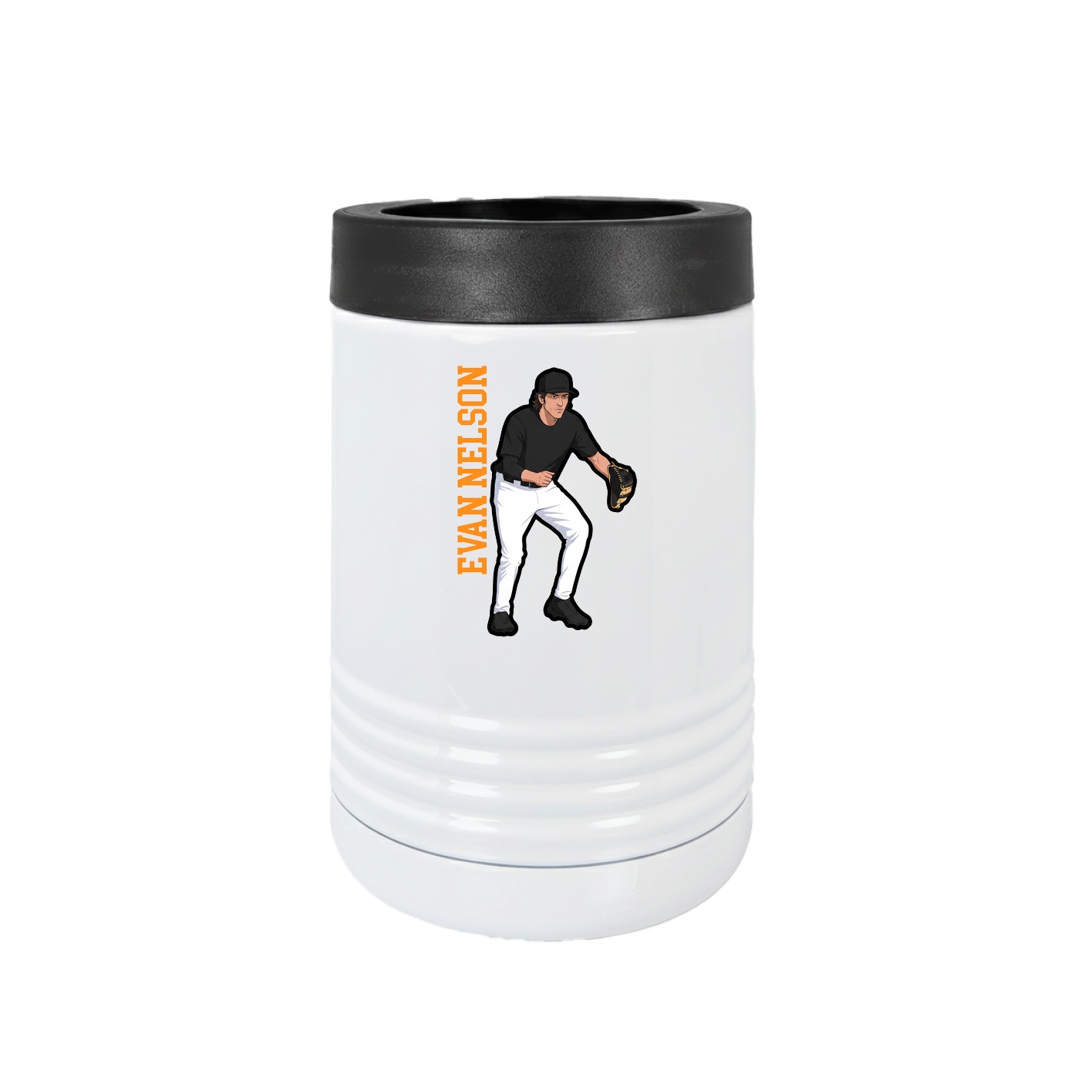 Beverage Holder — Name Vertical in White