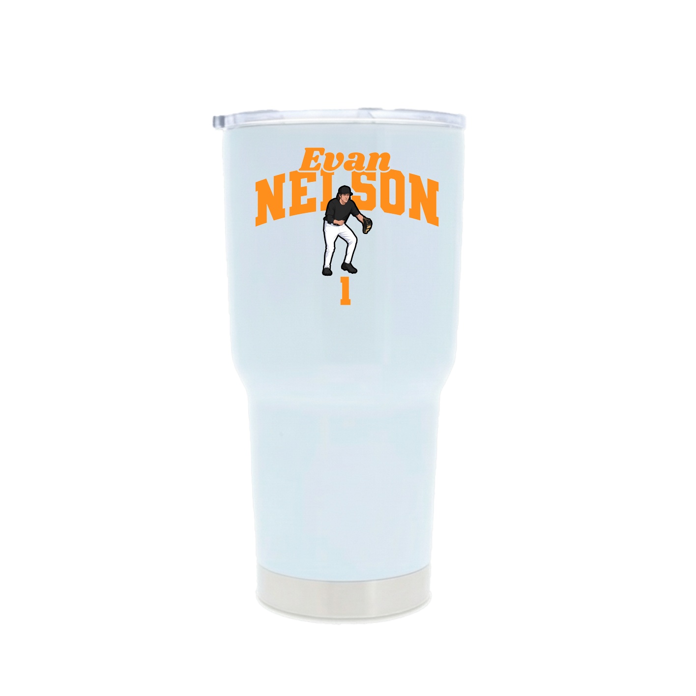 30oz Stainless Steel Tumbler — Signature Arch in White