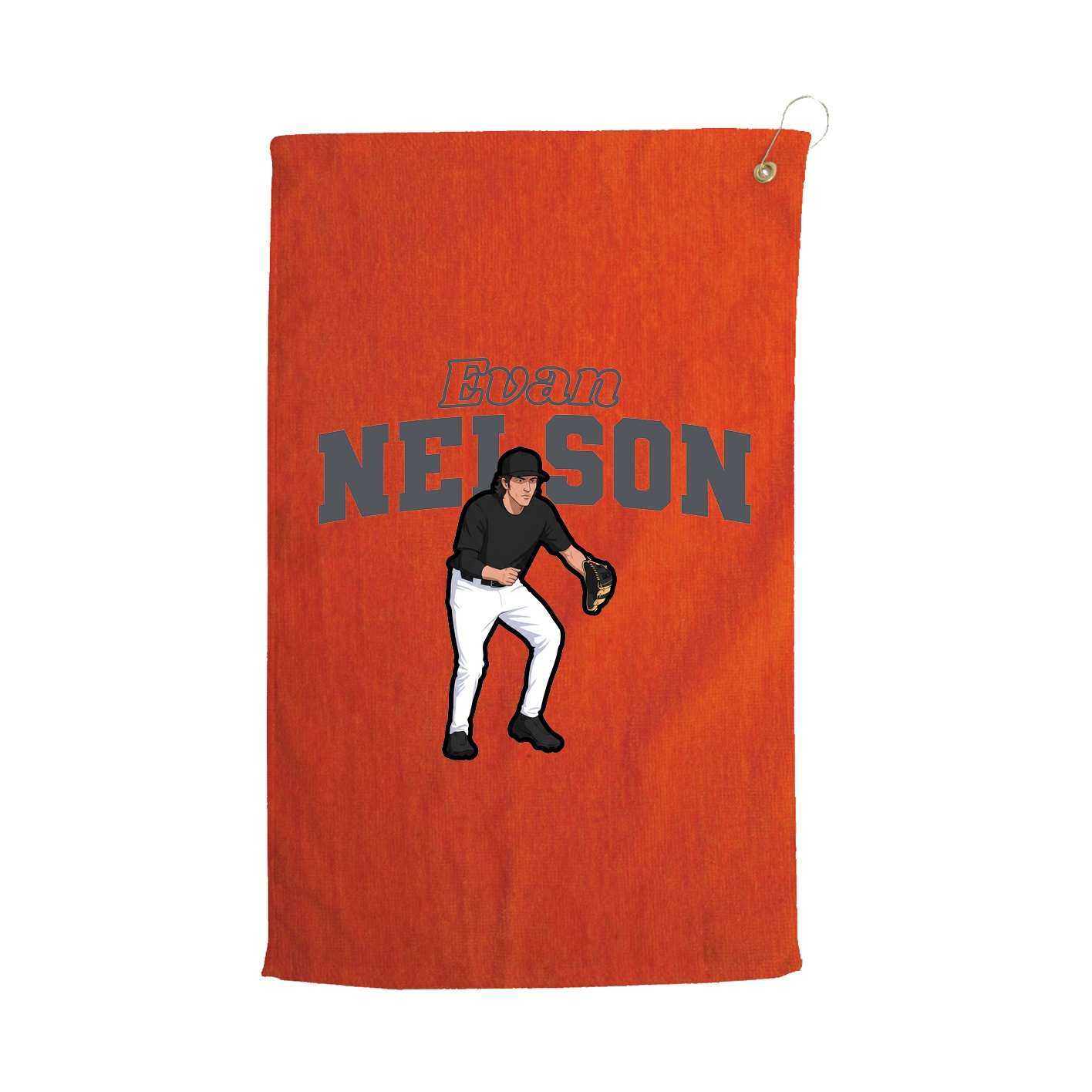 Golf Towel — Name Arch in Orange