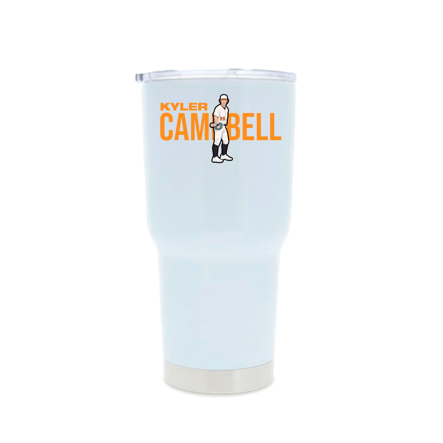 30oz Stainless Steel Tumbler — Player Name in White