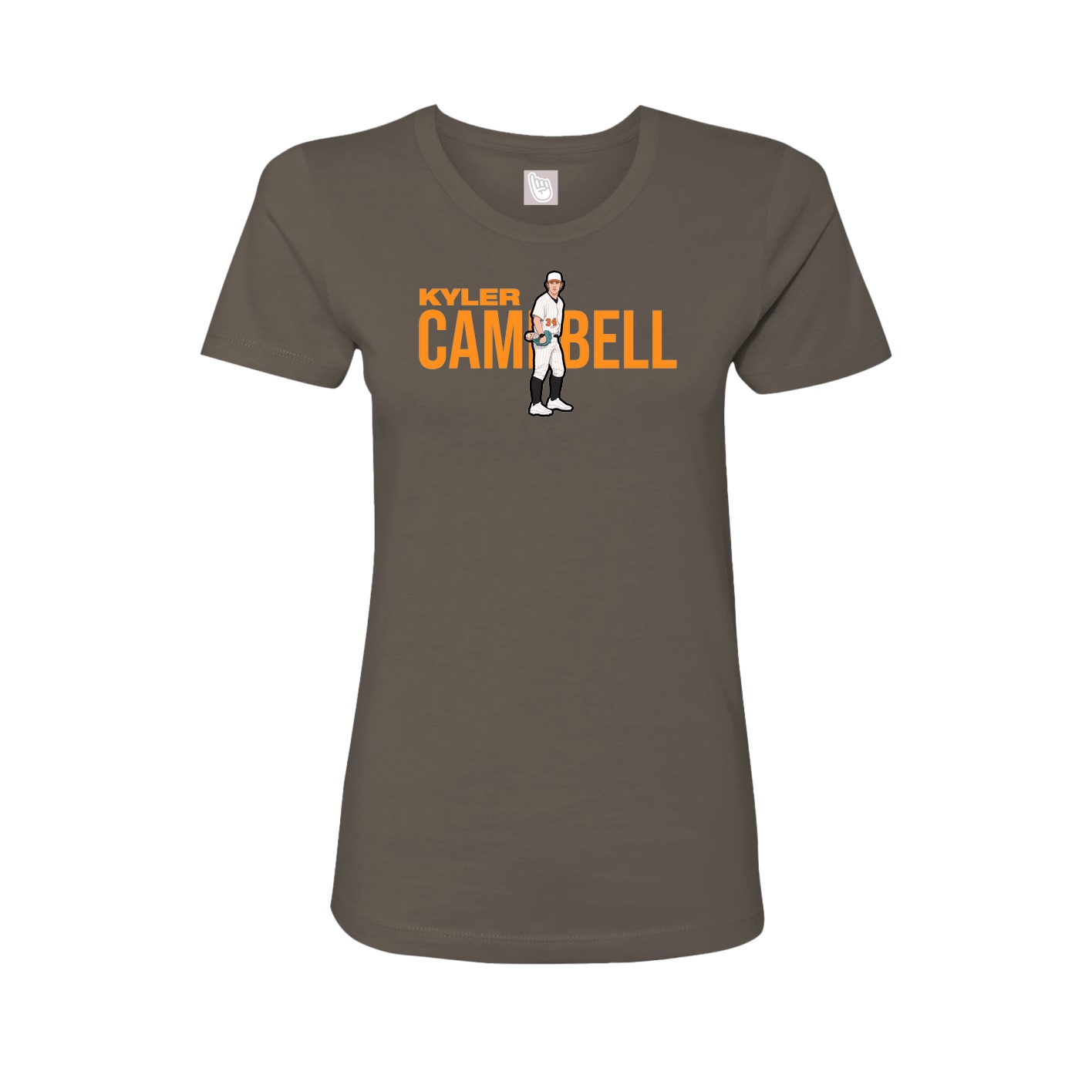 Fitted Women's Tee — Player Name in Grey