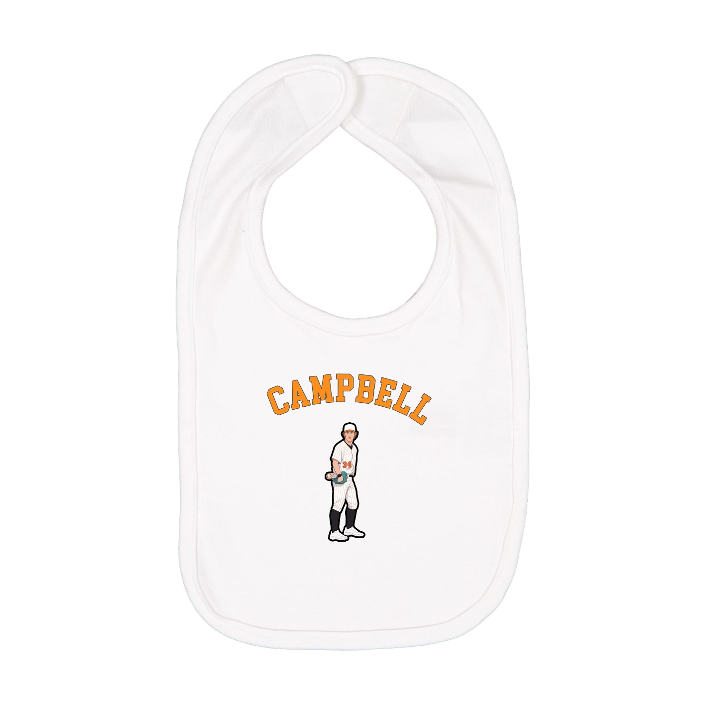 Infant Bib — Shirsey Arch in White