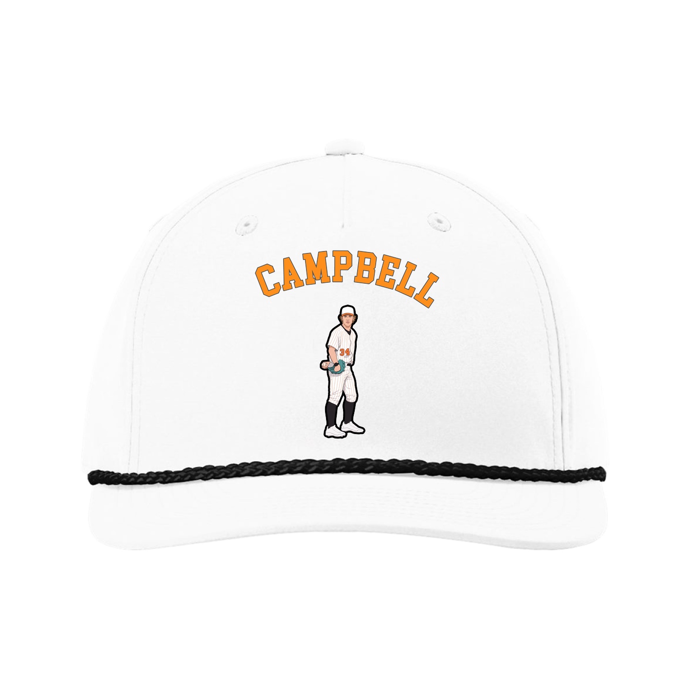 Five-Panel Classic Rope Cap — Shirsey Arch in White