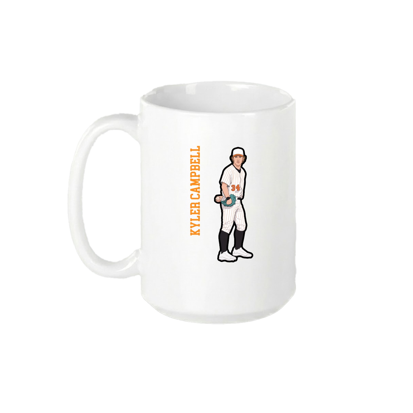 15oz Coffee Mug — Name Vertical in White