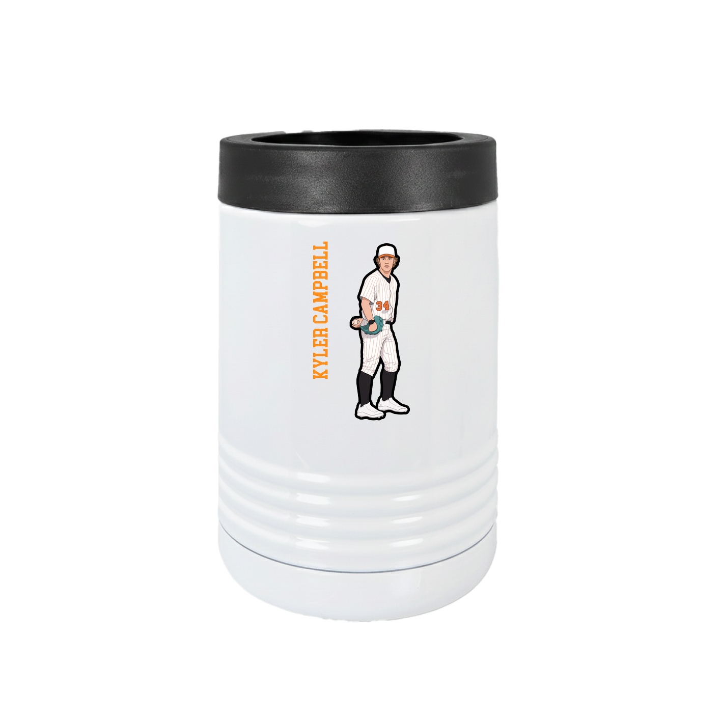Beverage Holder — Name Vertical in White