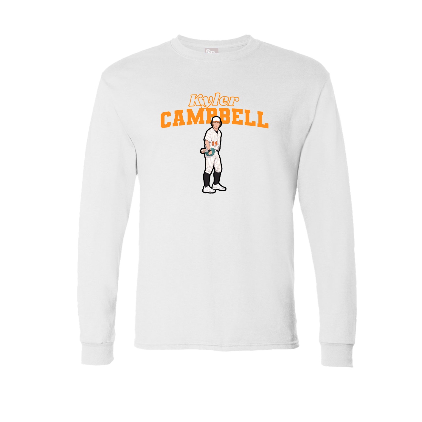 Long Sleeve Tee — Name Arch in White